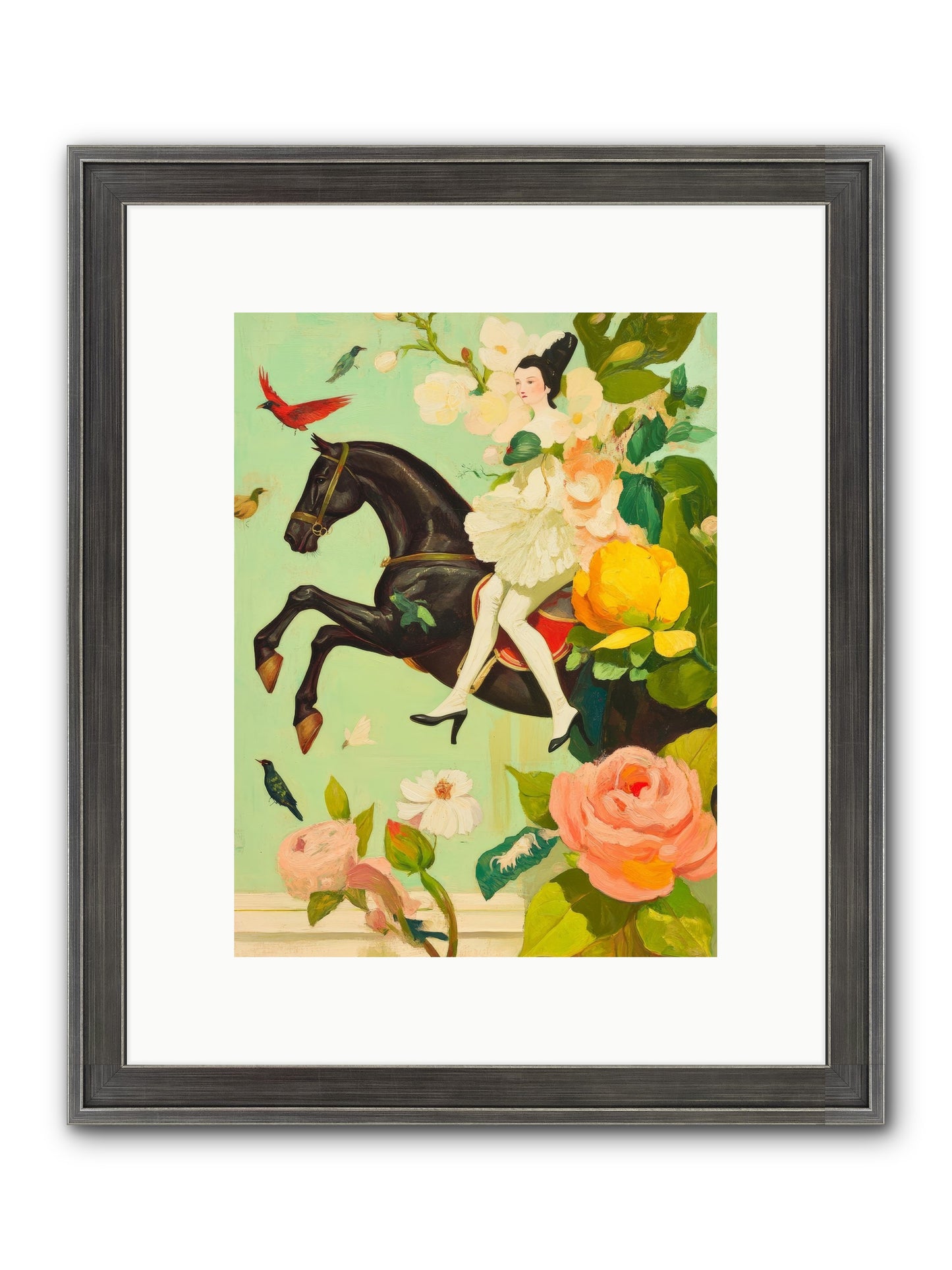 Racing Through Bloom Framed Print - Slimwoods Black/Silver 9x12