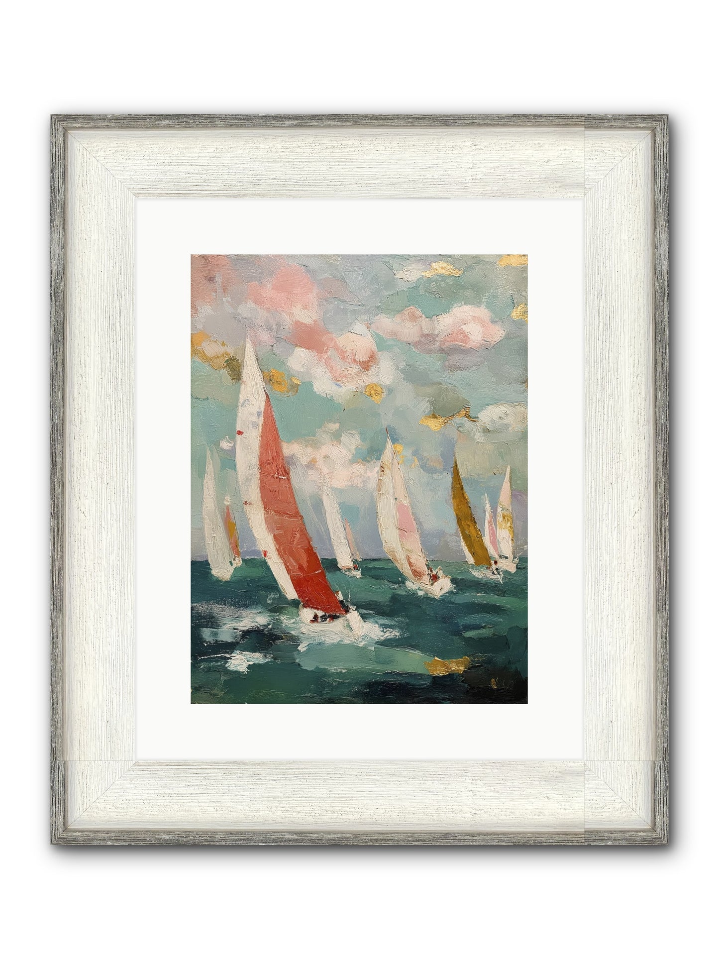 Racing Through Sky Framed Print - Driftwood White 12x16
