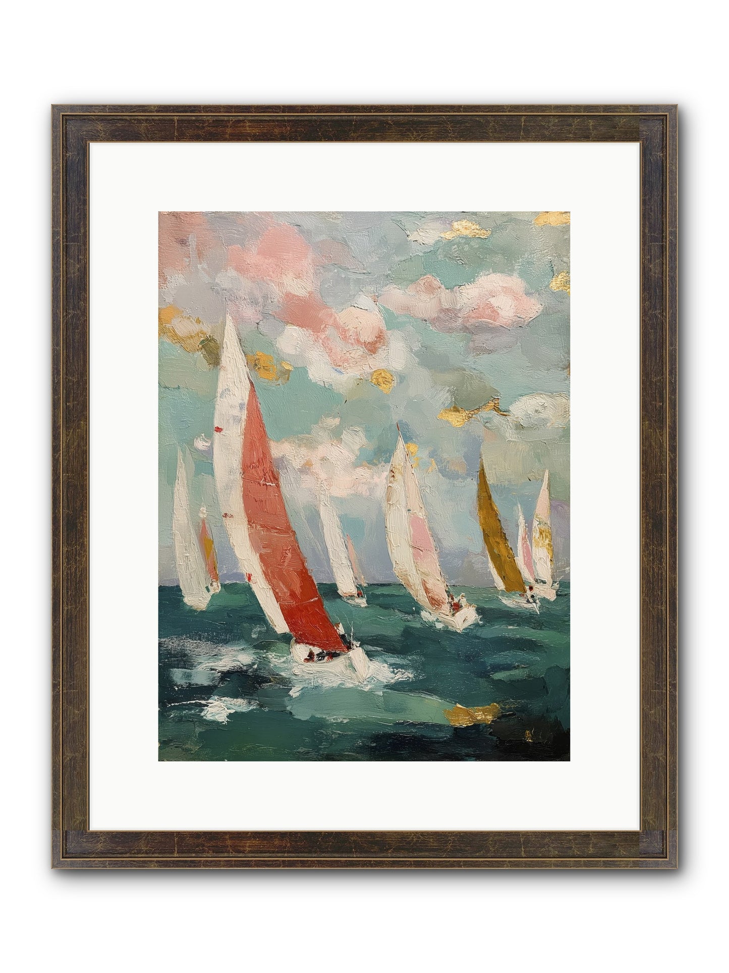 Racing Through Sky Framed Print - Slimwoods Black/Gold 12x16