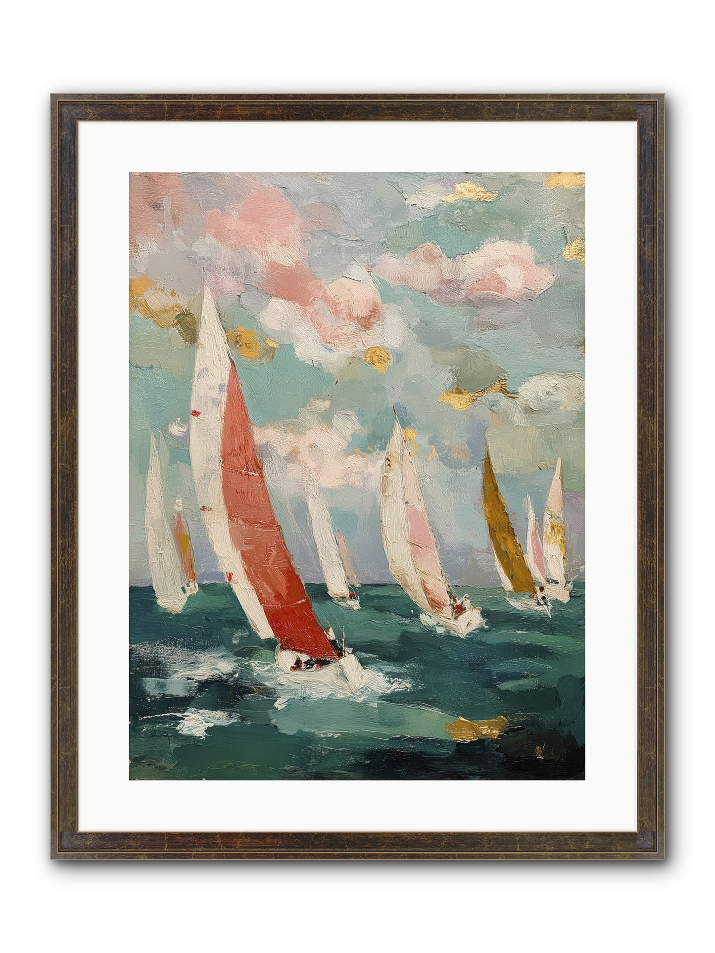 Racing Through Sky Framed Print - Slimwoods Black/Gold 18x24