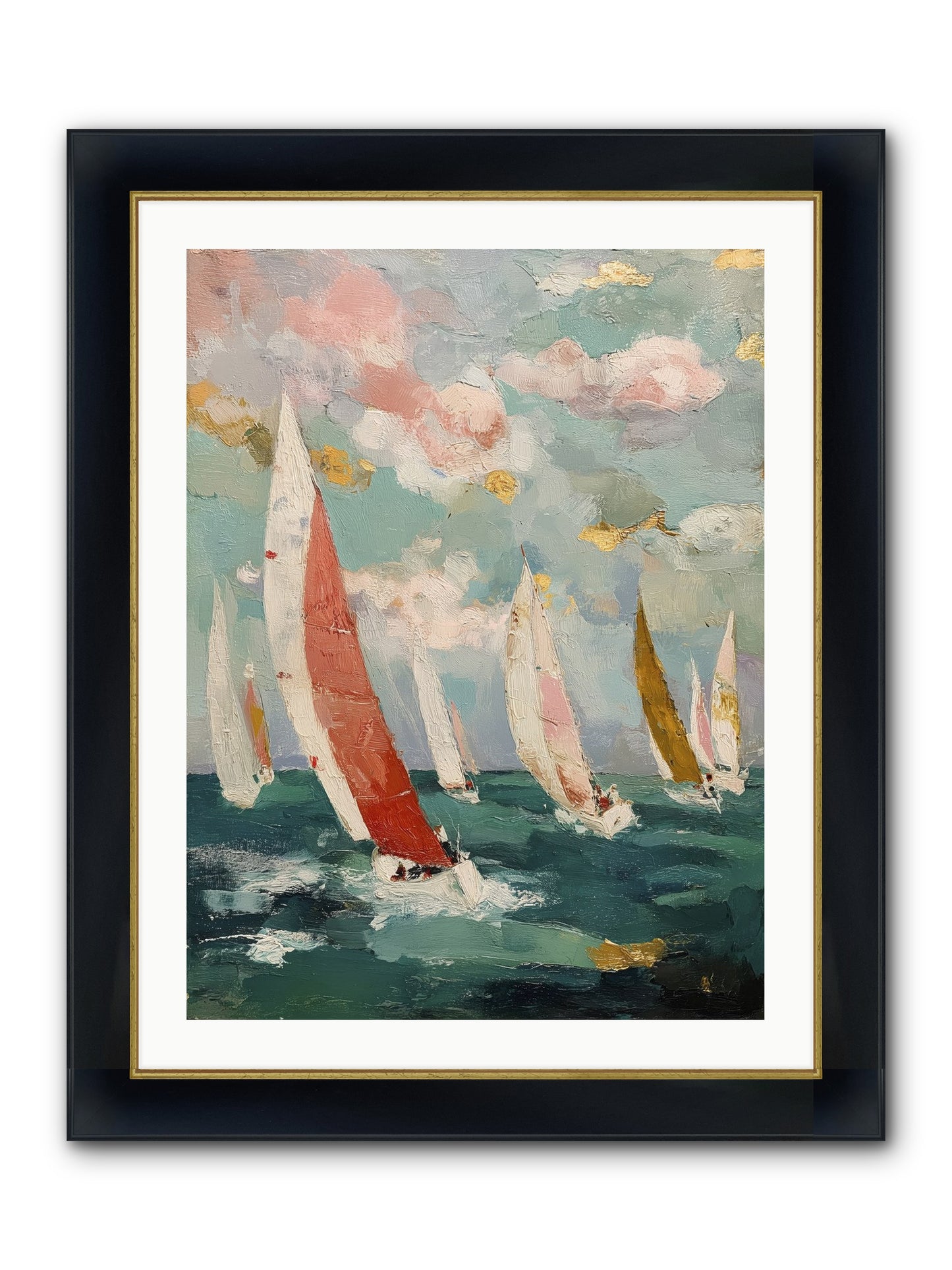 Racing Through Sky Framed Print - Wide Black w/Gold 24x32