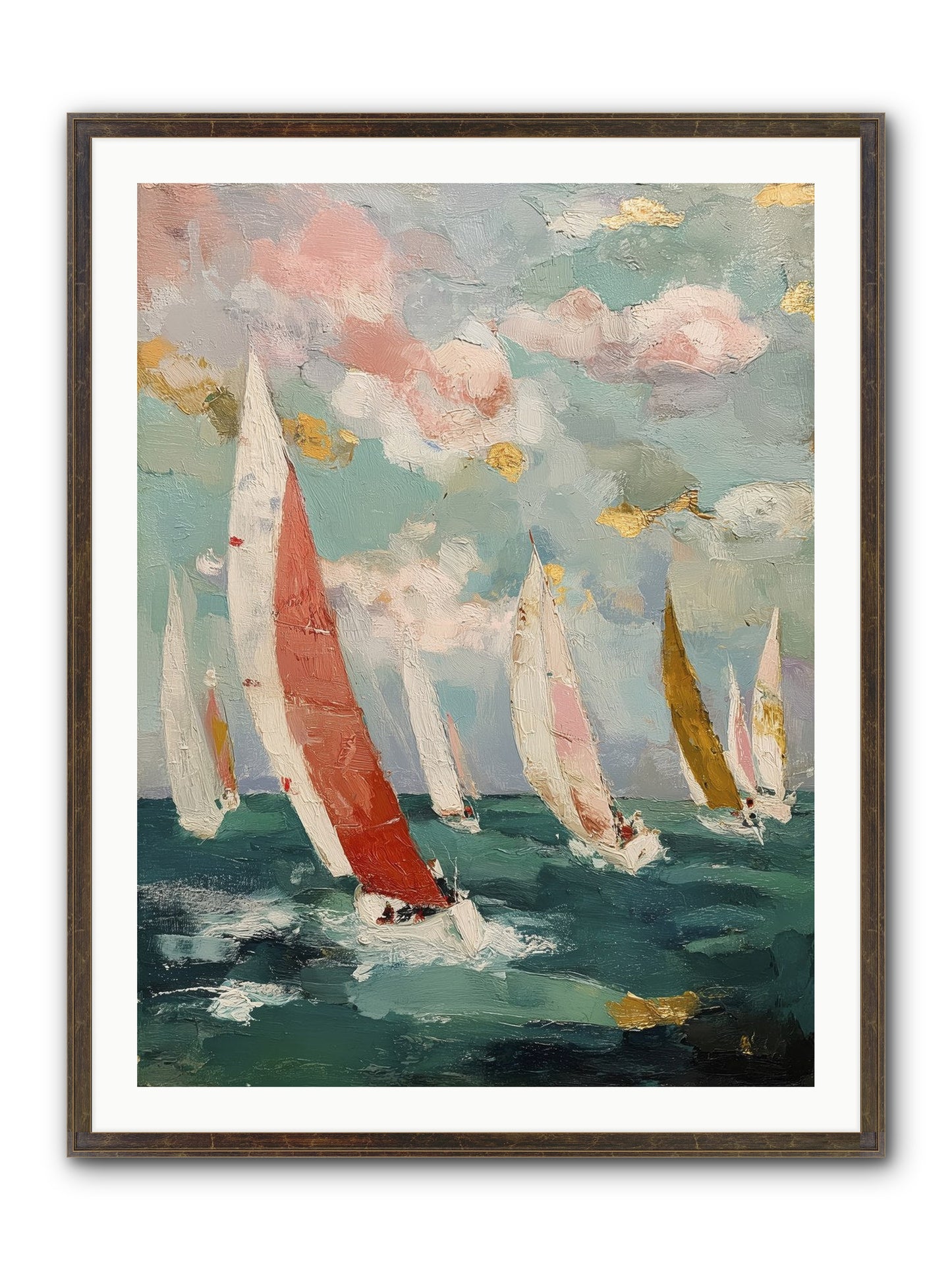 Racing Through Sky Framed Print - Slimwoods Black/Gold 30x40