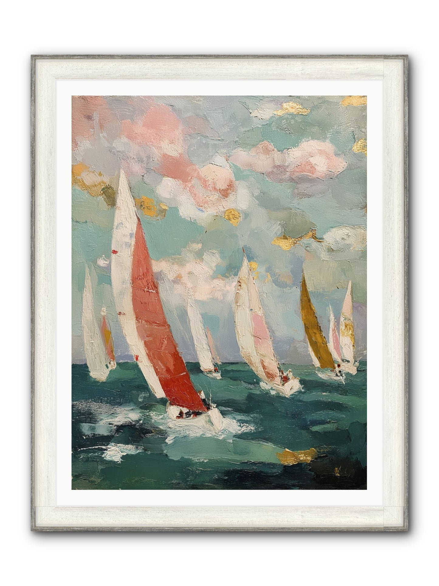 Racing Through Sky Framed Print - Driftwood White 36x48