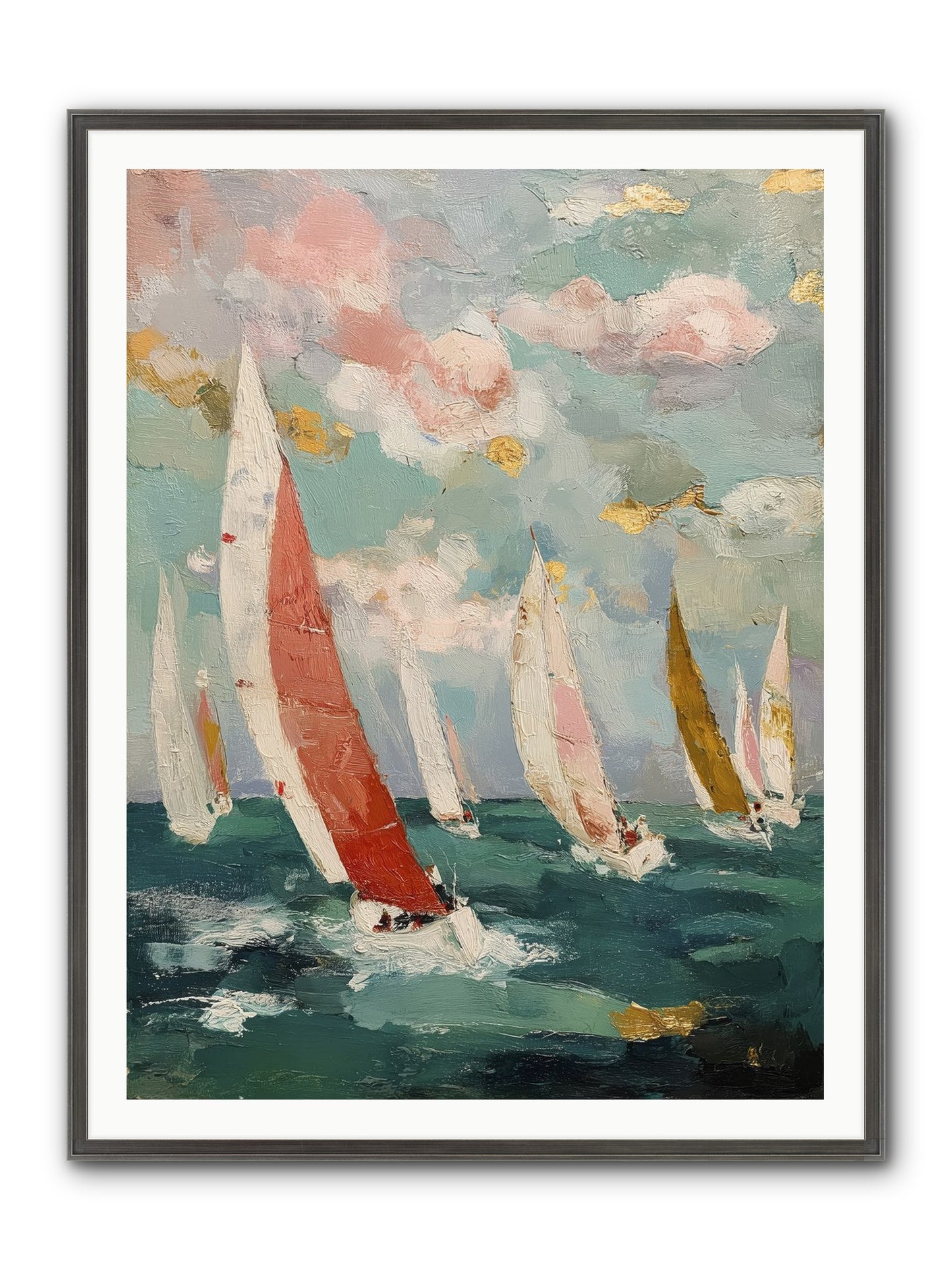 Racing Through Sky Framed Print - Slimwoods Black/Silver 36x48