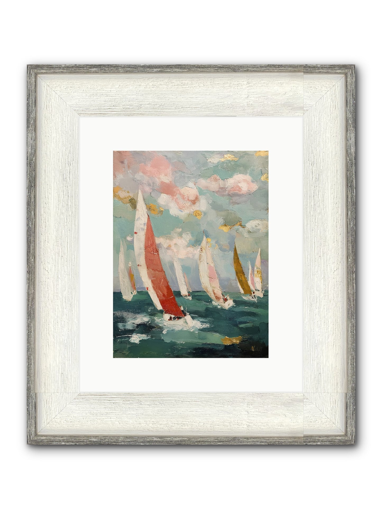Racing Through Sky Framed Print - Driftwood White 9x12