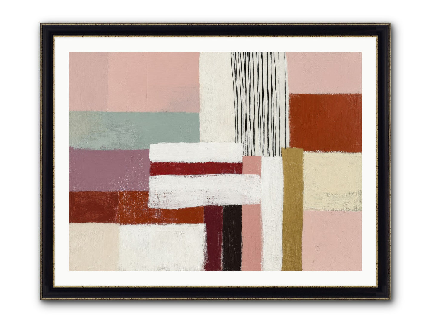 Radiant Acre Framed Print - Black & Gold 40x30