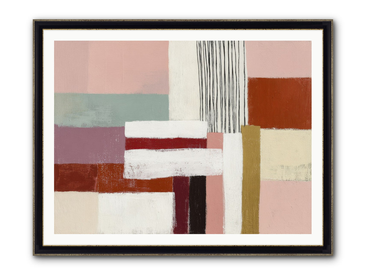 Radiant Acre Framed Print - Black & Gold 48x36