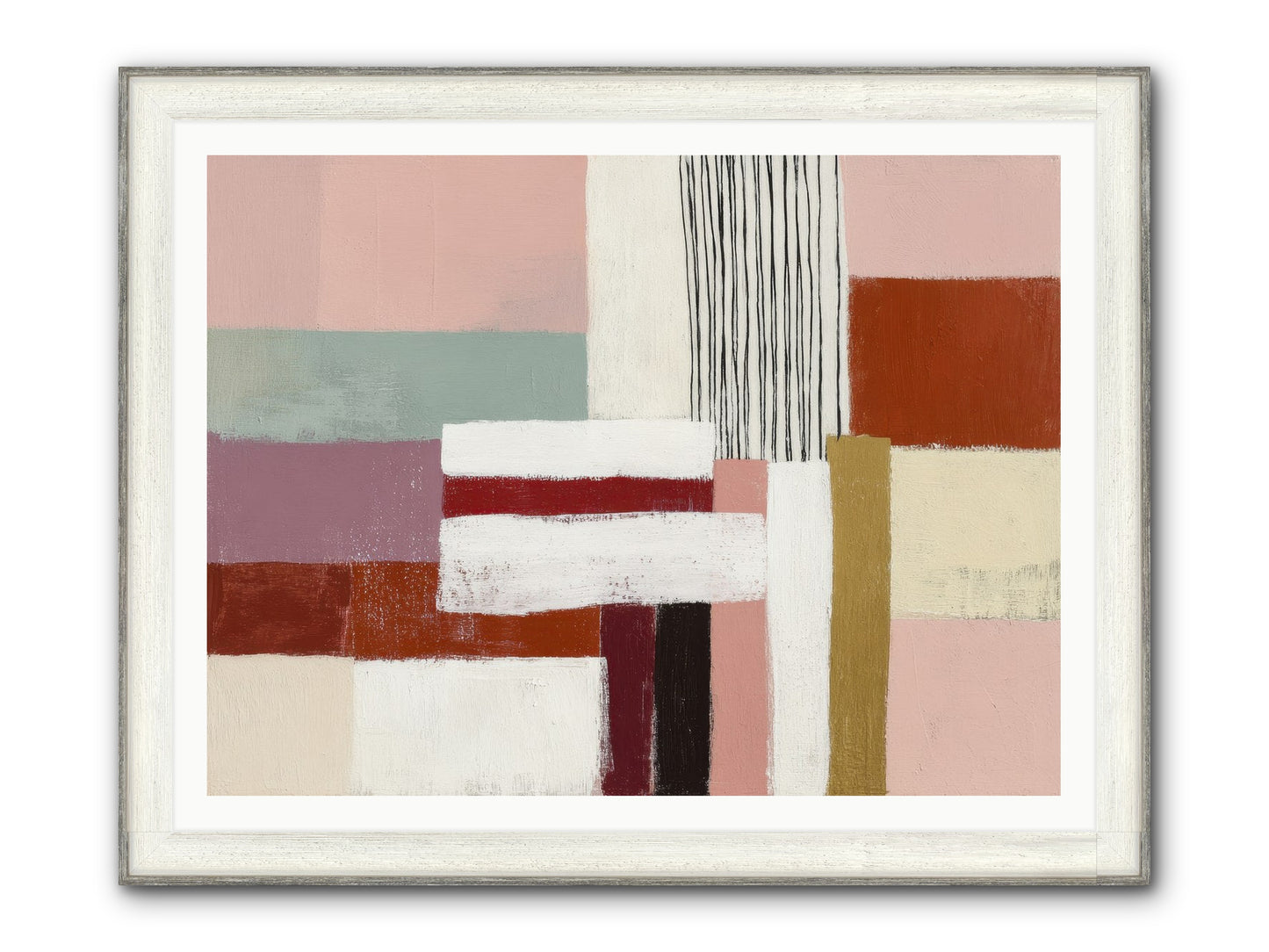 Radiant Acre Framed Print - Driftwood White 48x36