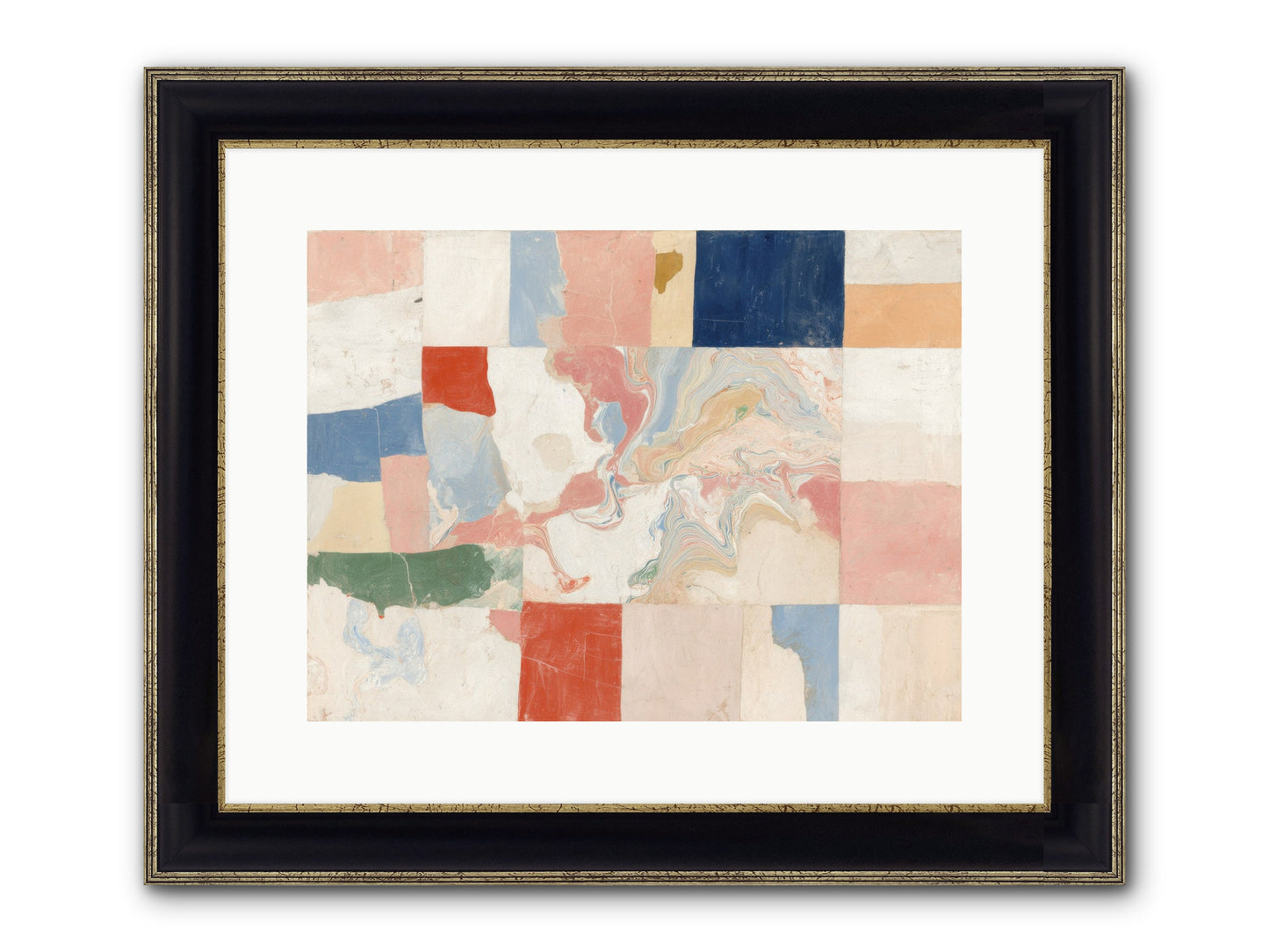 Radiant Flux Framed Print - Black & Gold 16x12
