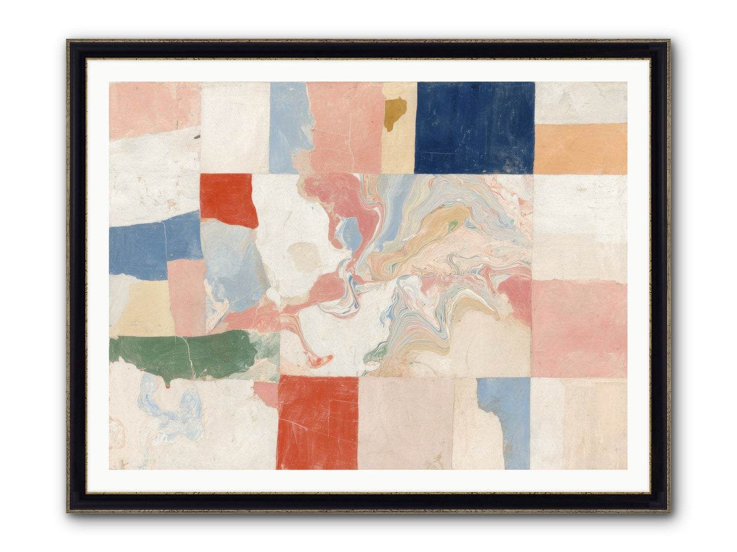 Radiant Flux Framed Print - Black & Gold 48x36