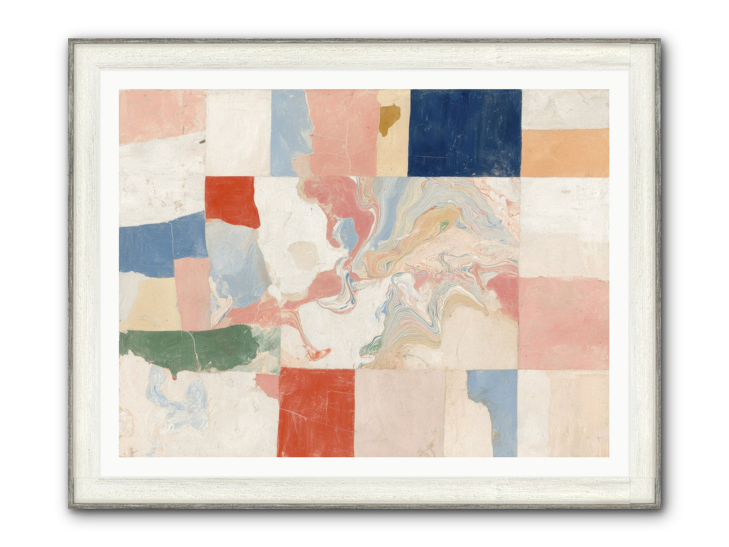 Radiant Flux Framed Print - Driftwood White 48x36