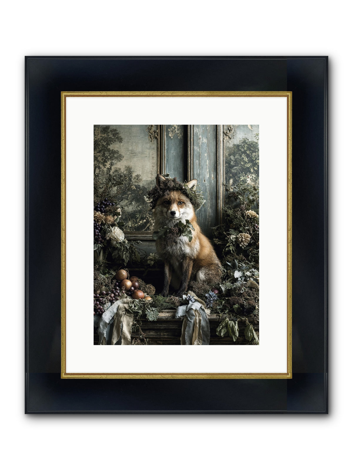Rafe Framed Print - Wide Black w/Gold 12x16