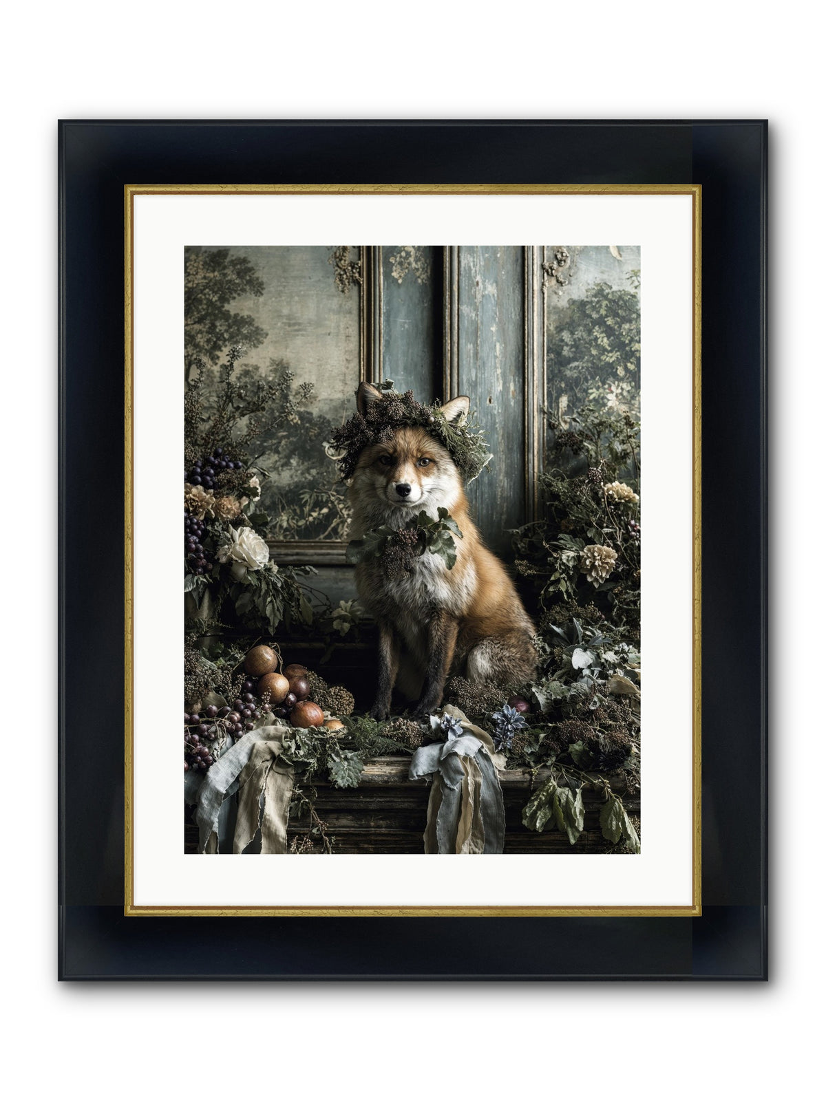 Rafe Framed Print - Wide Black w/Gold 18x24
