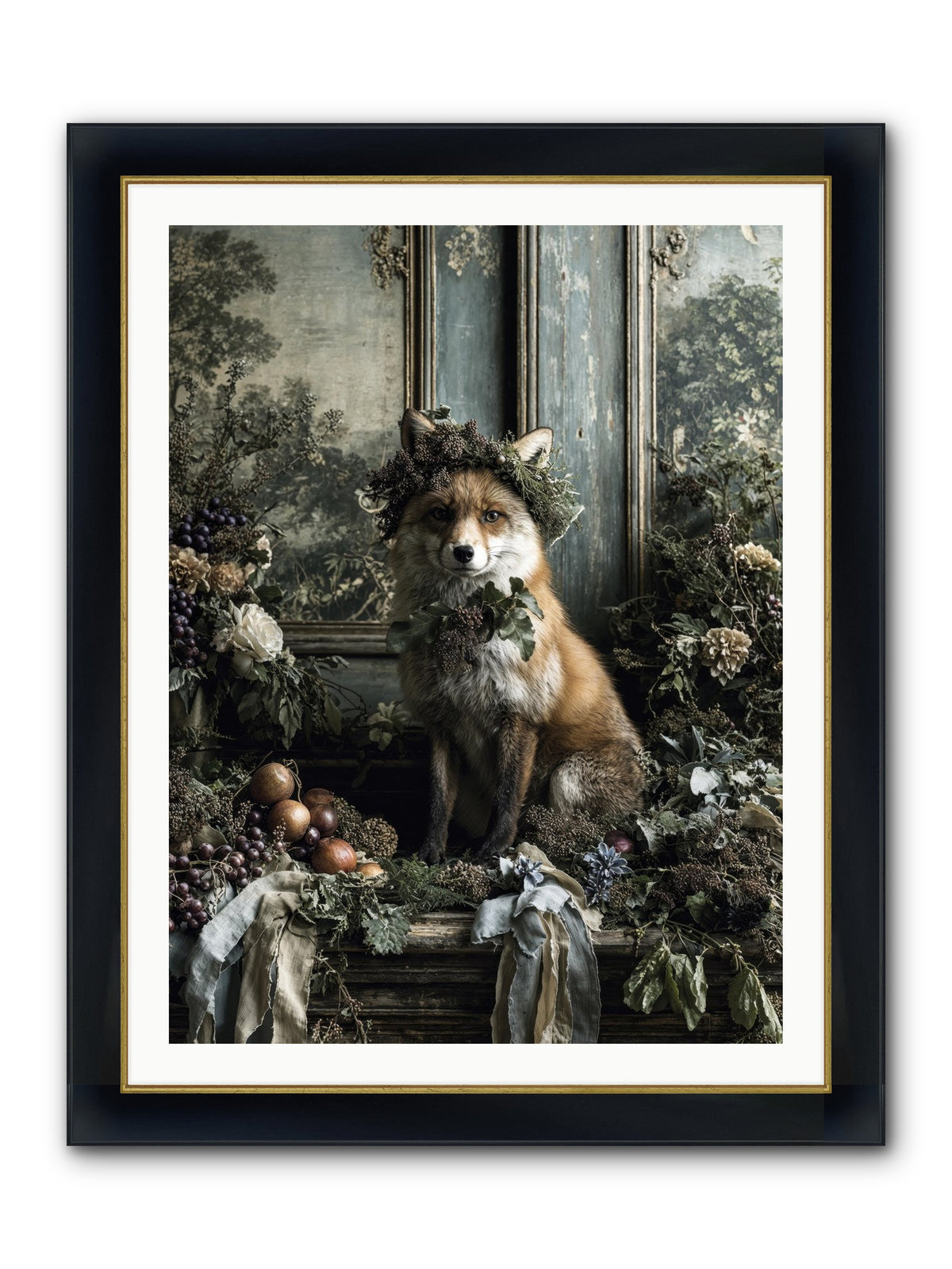 Rafe Framed Print - Wide Black w/Gold 30x40