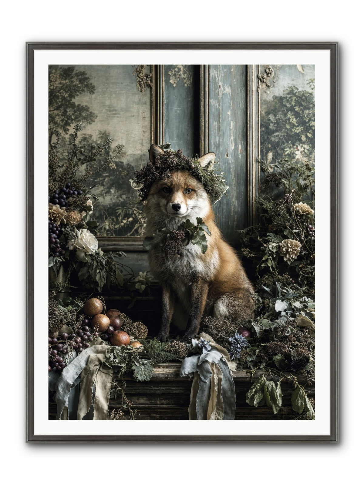 Rafe Framed Print - Slimwoods Black/Silver 36x48