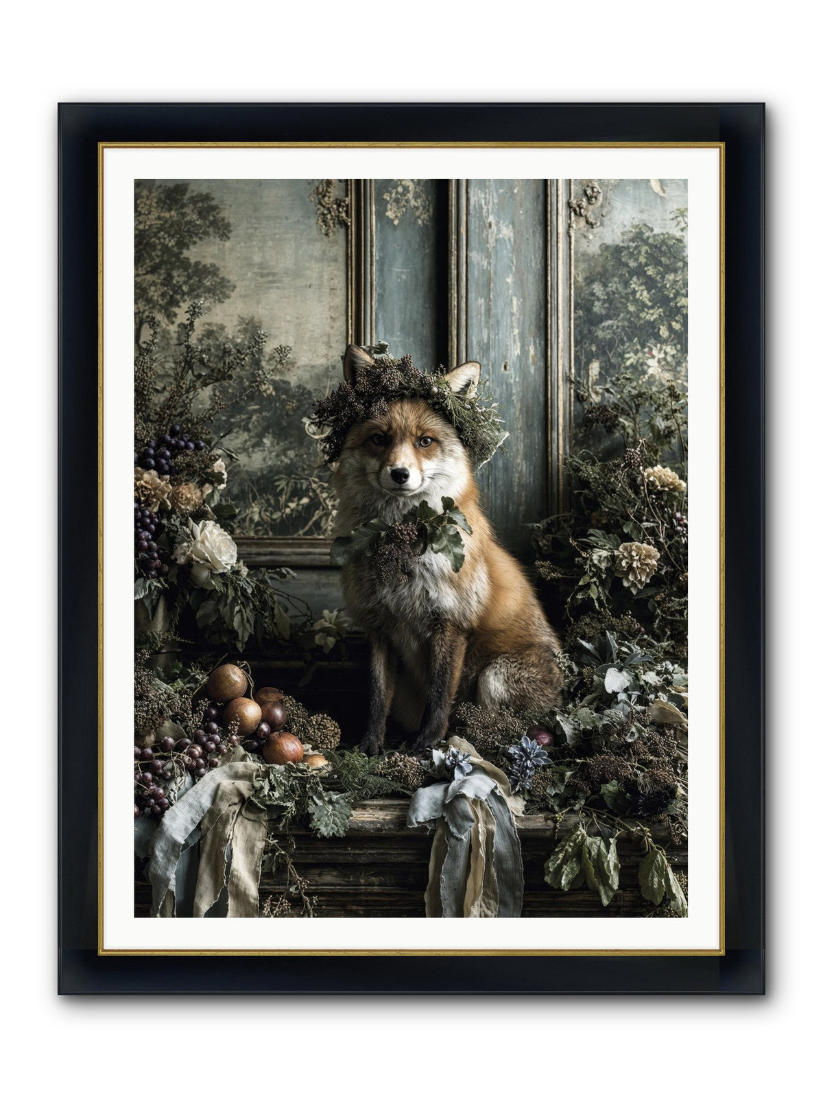 Rafe Framed Print - Wide Black w/Gold 36x48