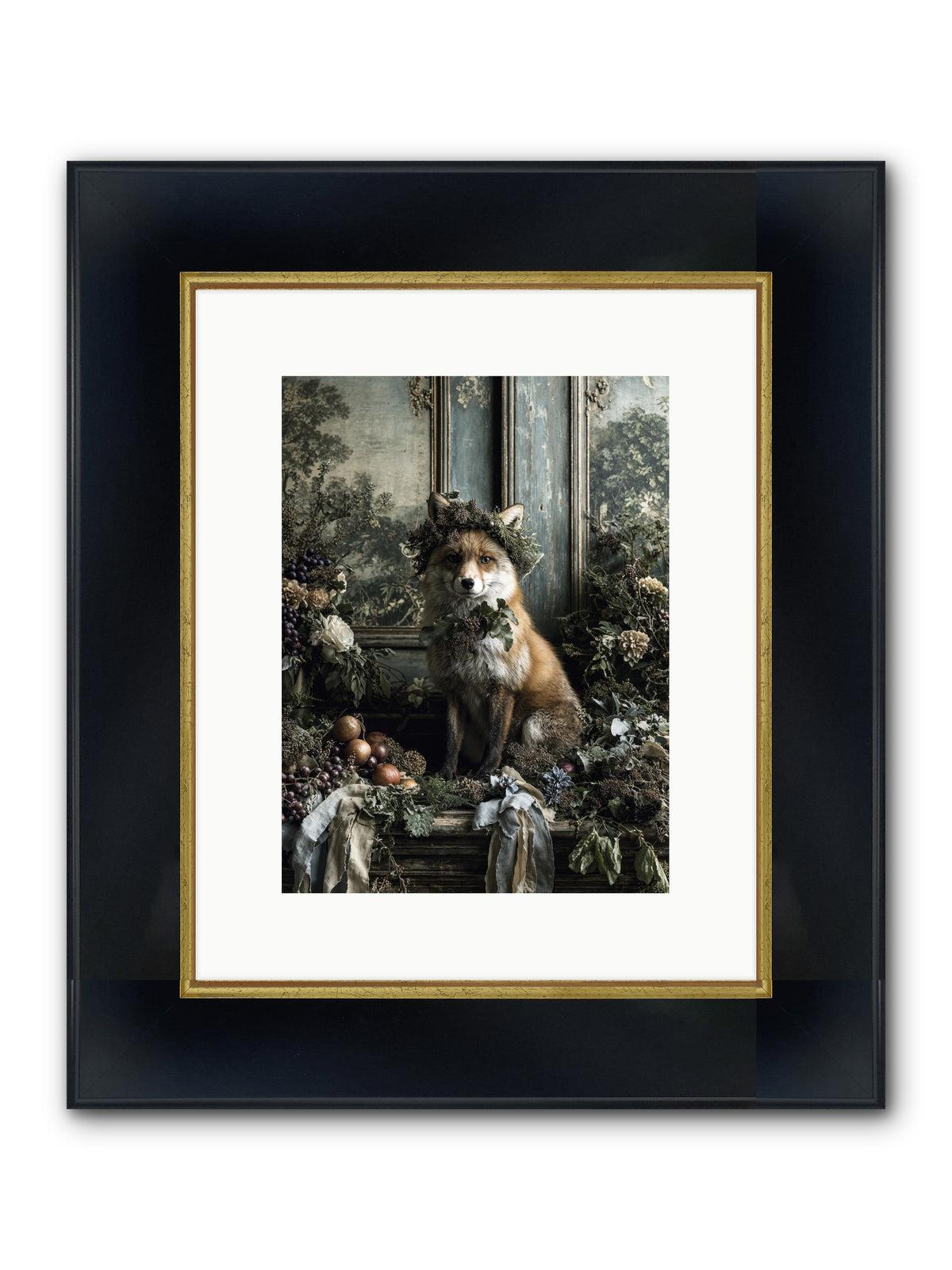 Rafe Framed Print - Wide Black w/Gold 9x12