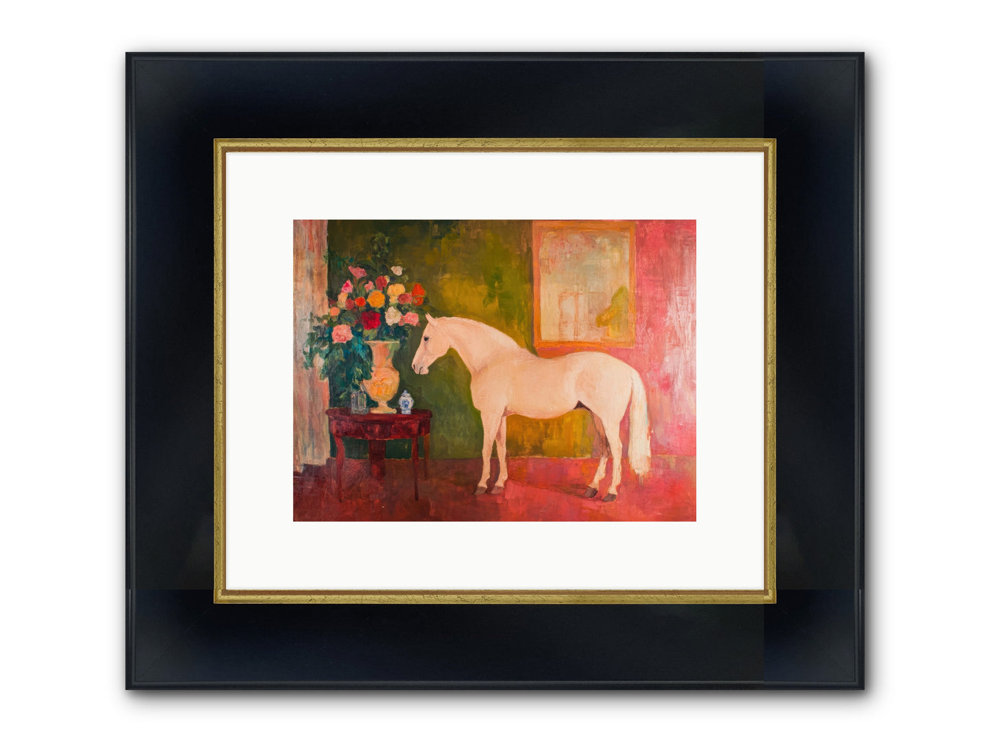 Rain Dancer Framed Print - Wide Black w/Gold 12x9