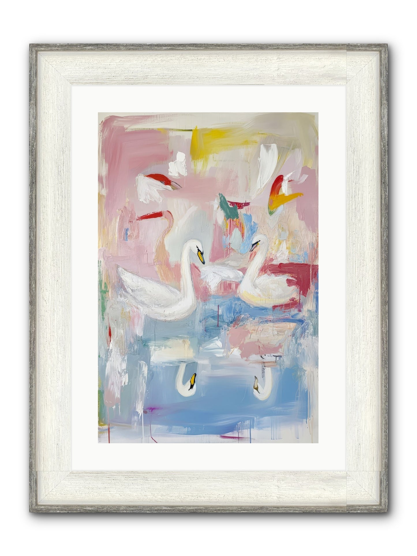 Rainbow Lake At Pemberly Framed Print - Driftwood White 16x24
