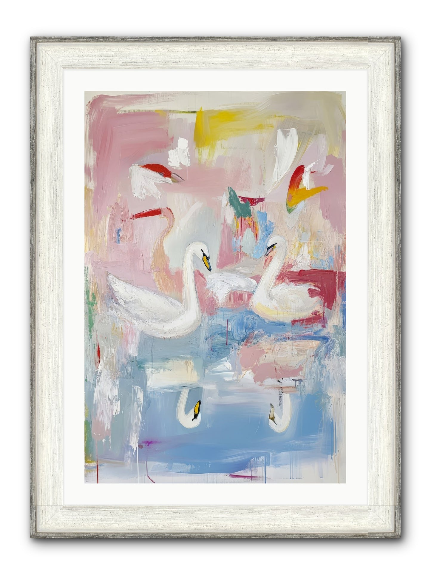 Rainbow Lake At Pemberly Framed Print - Driftwood White 24x36