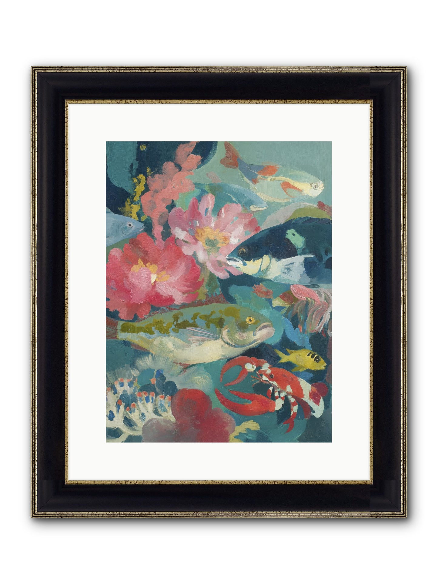 Rainbow Poetry Framed Print - Black & Gold 12x16