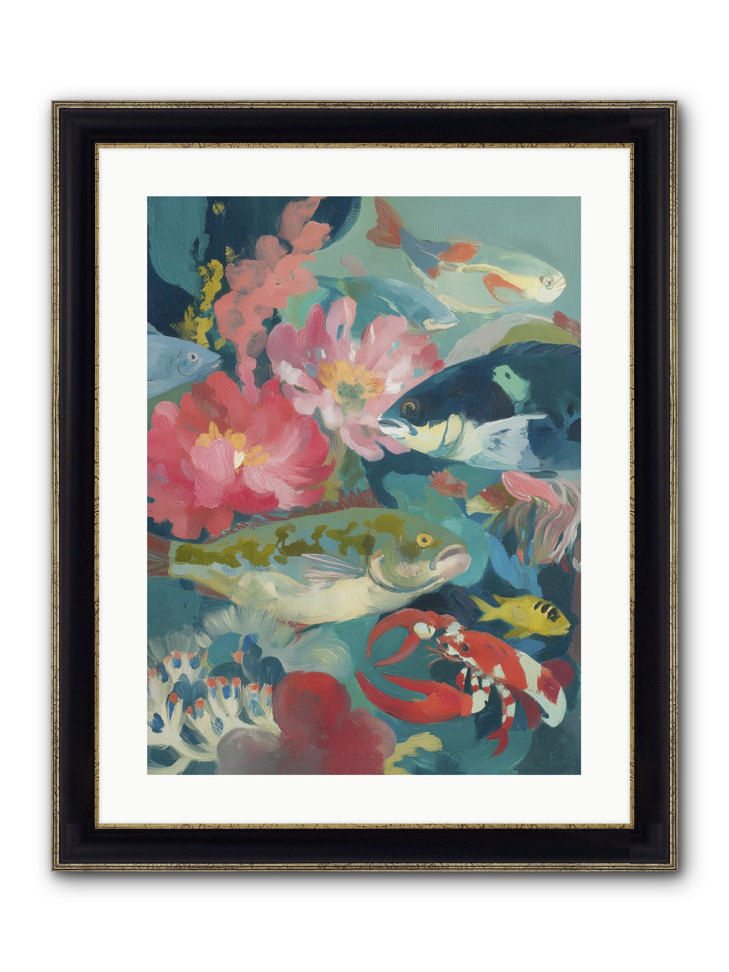 Rainbow Poetry Framed Print - Black & Gold 18x24