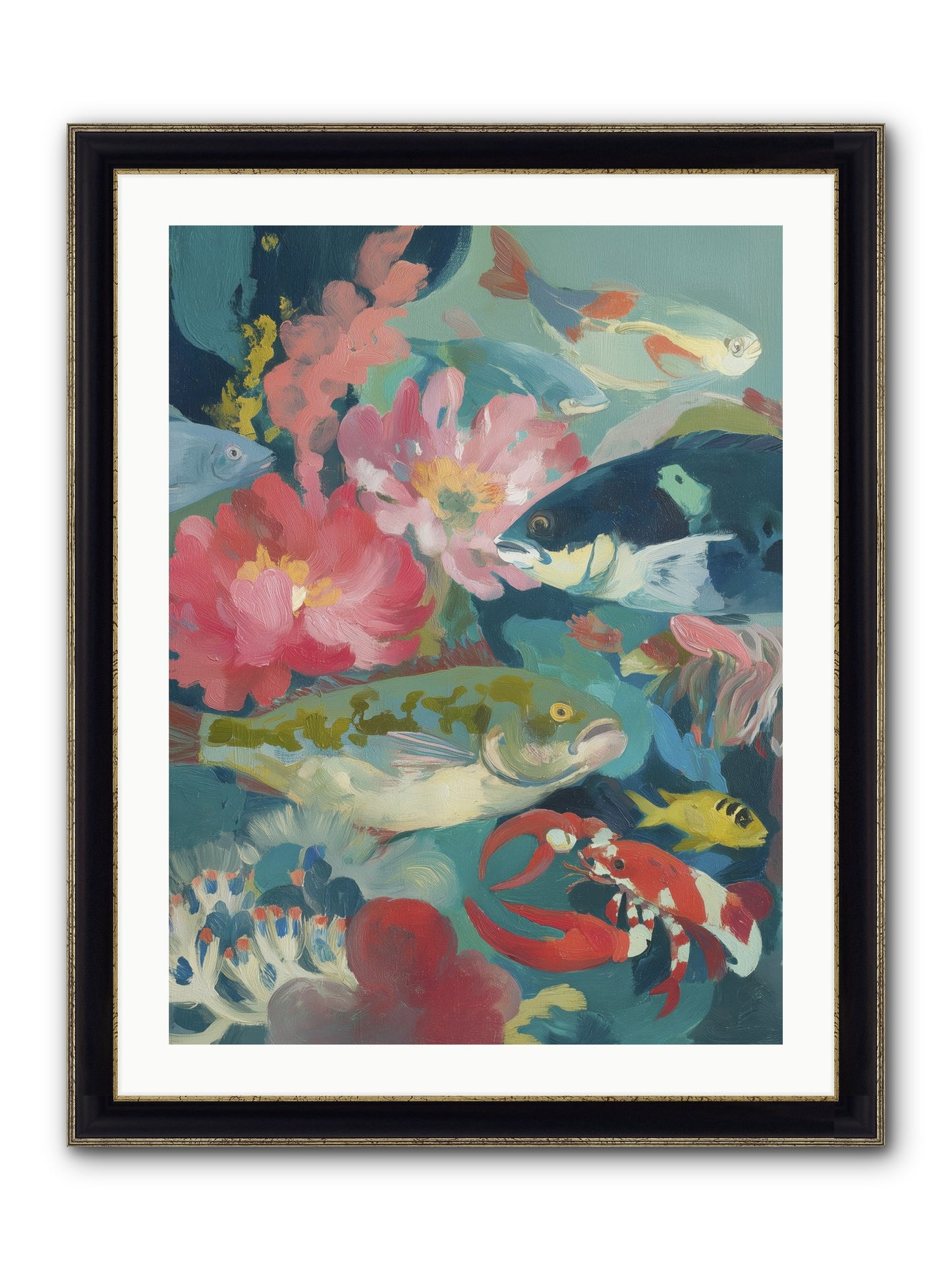 Rainbow Poetry Framed Print - Black & Gold 24x32