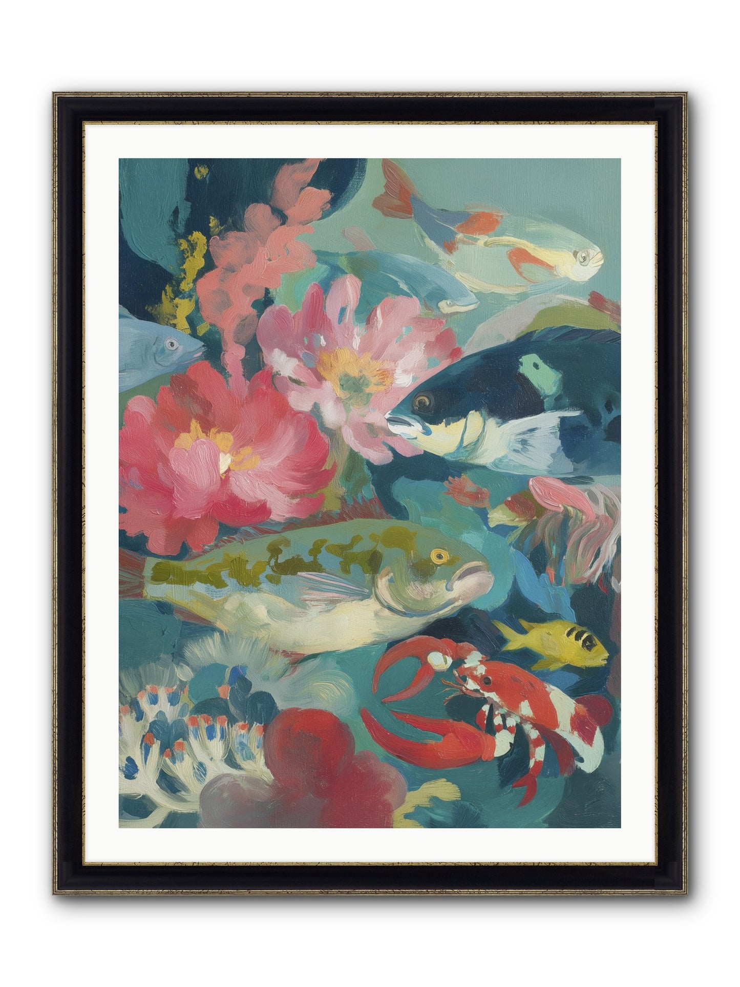 Rainbow Poetry Framed Print - Black & Gold 30x40