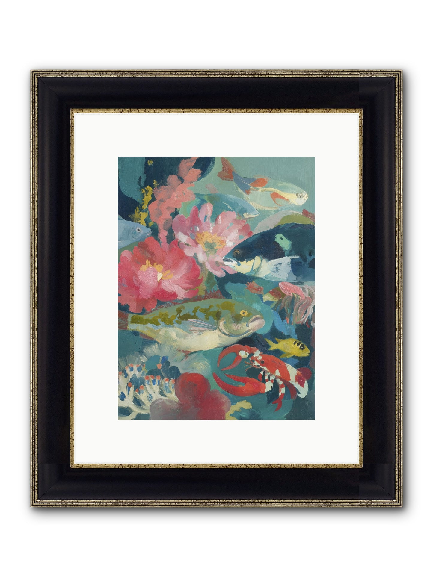 Rainbow Poetry Framed Print - Black & Gold 9x12