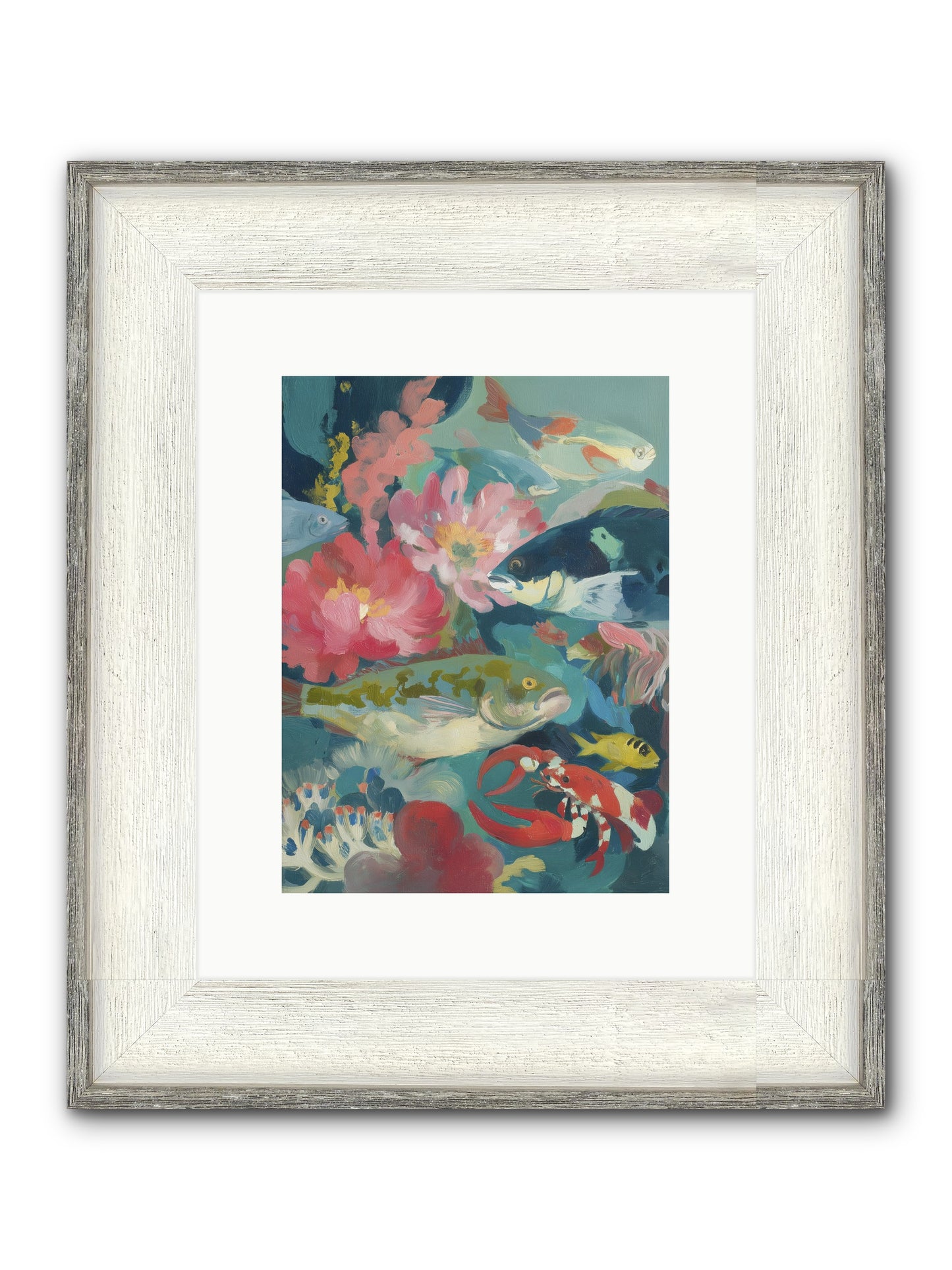Rainbow Poetry Framed Print - Driftwood White 9x12