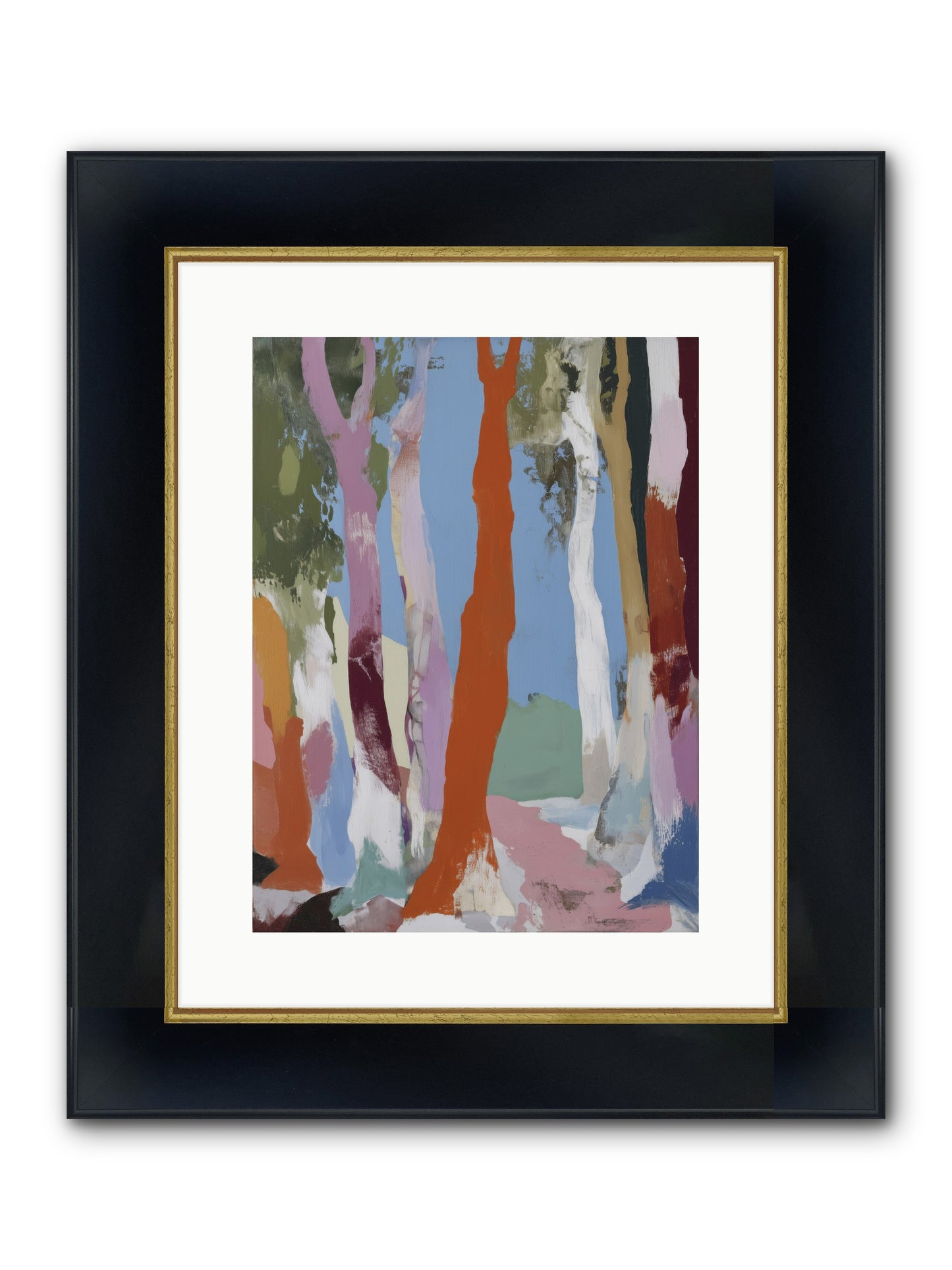 Rainwater Echoes Framed Print - Wide Black w/Gold 12x16