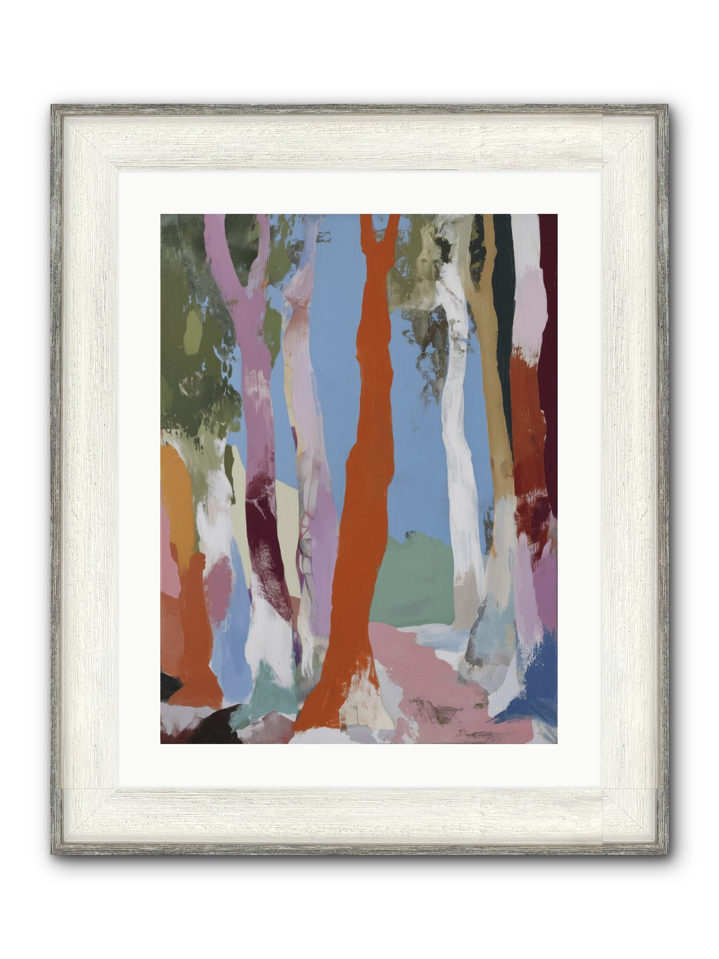 Rainwater Echoes Framed Print - Driftwood White 18x24
