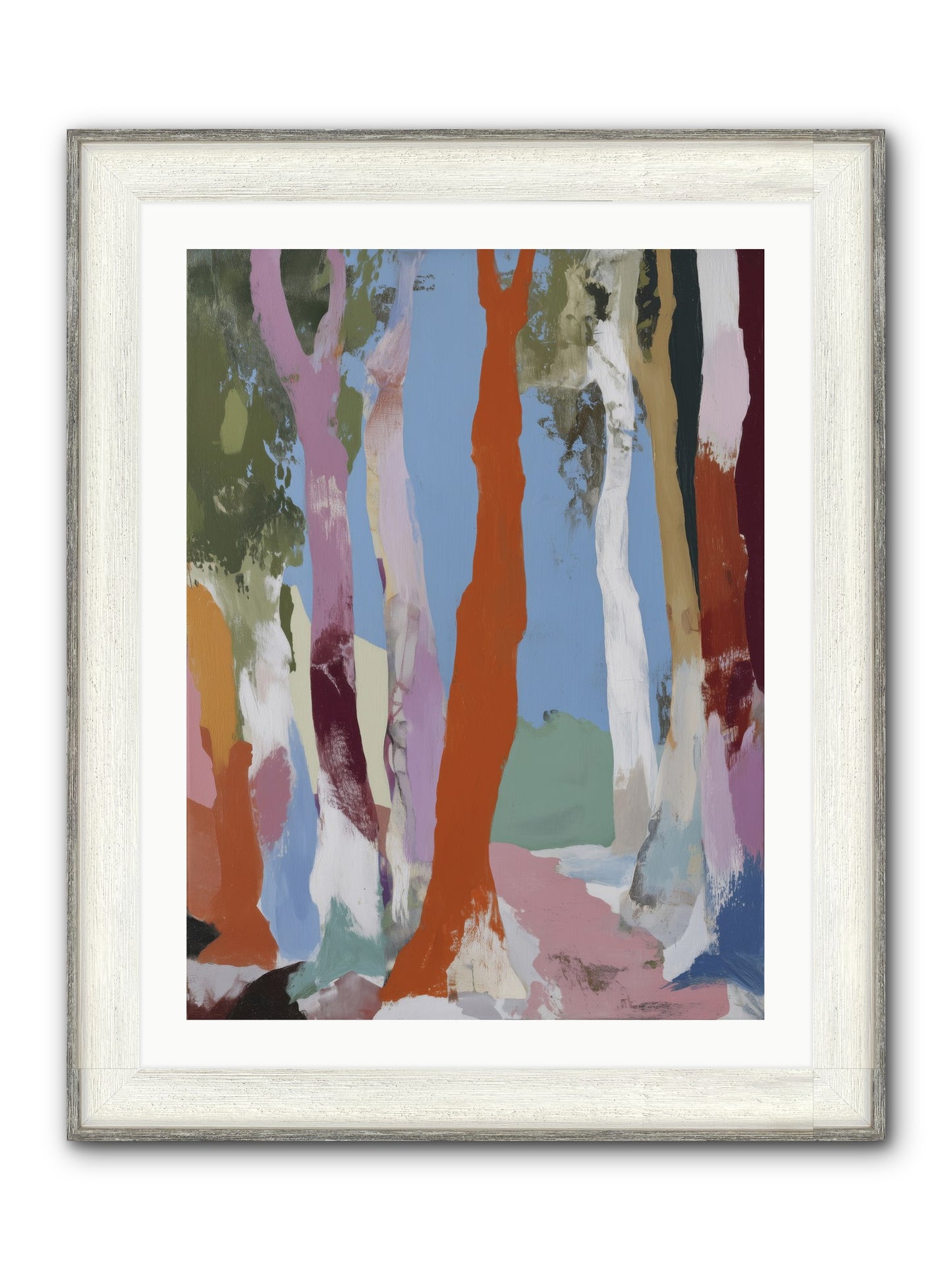 Rainwater Echoes Framed Print - Driftwood White 24x32