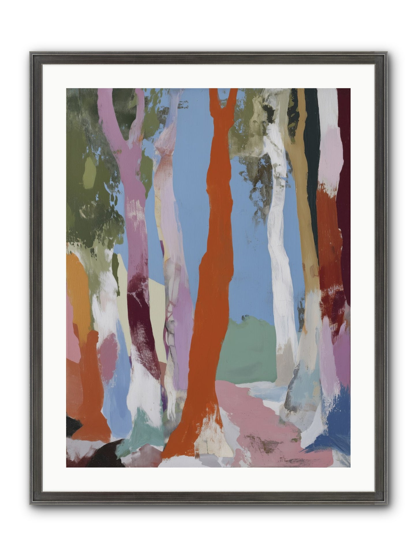 Rainwater Echoes Framed Print - Slimwoods Black/Silver 24x32