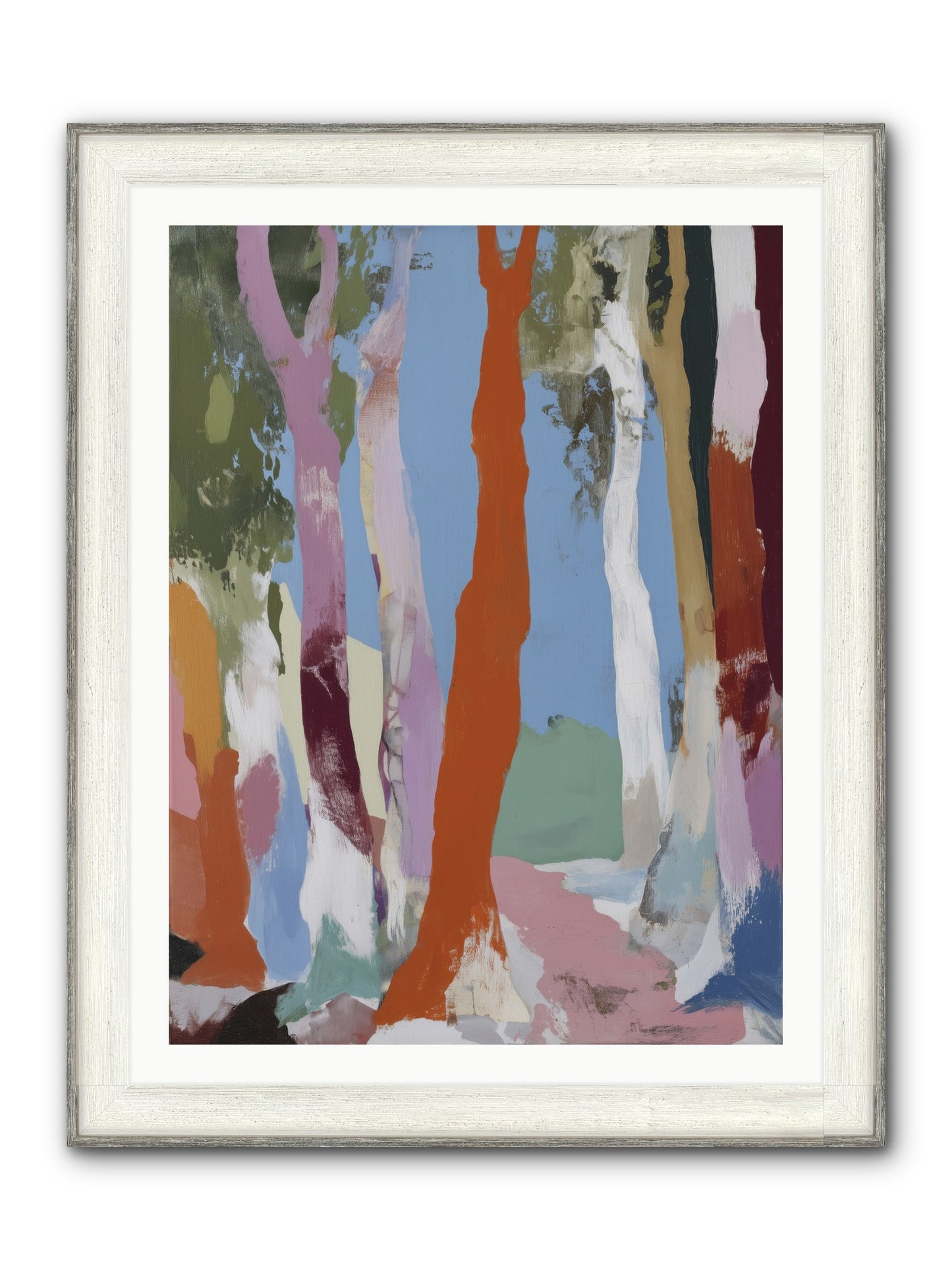 Rainwater Echoes Framed Print - Driftwood White 30x40