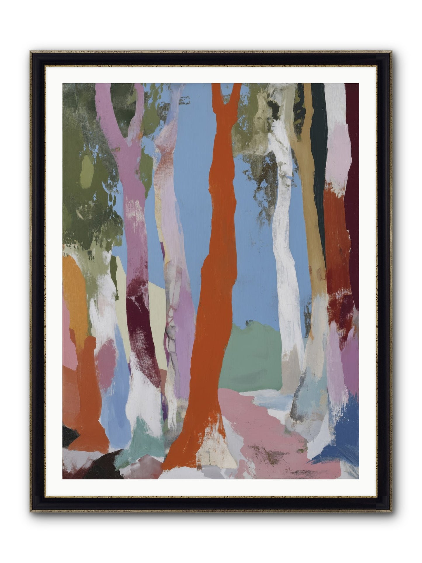 Rainwater Echoes Framed Print - Black & Gold 36x48