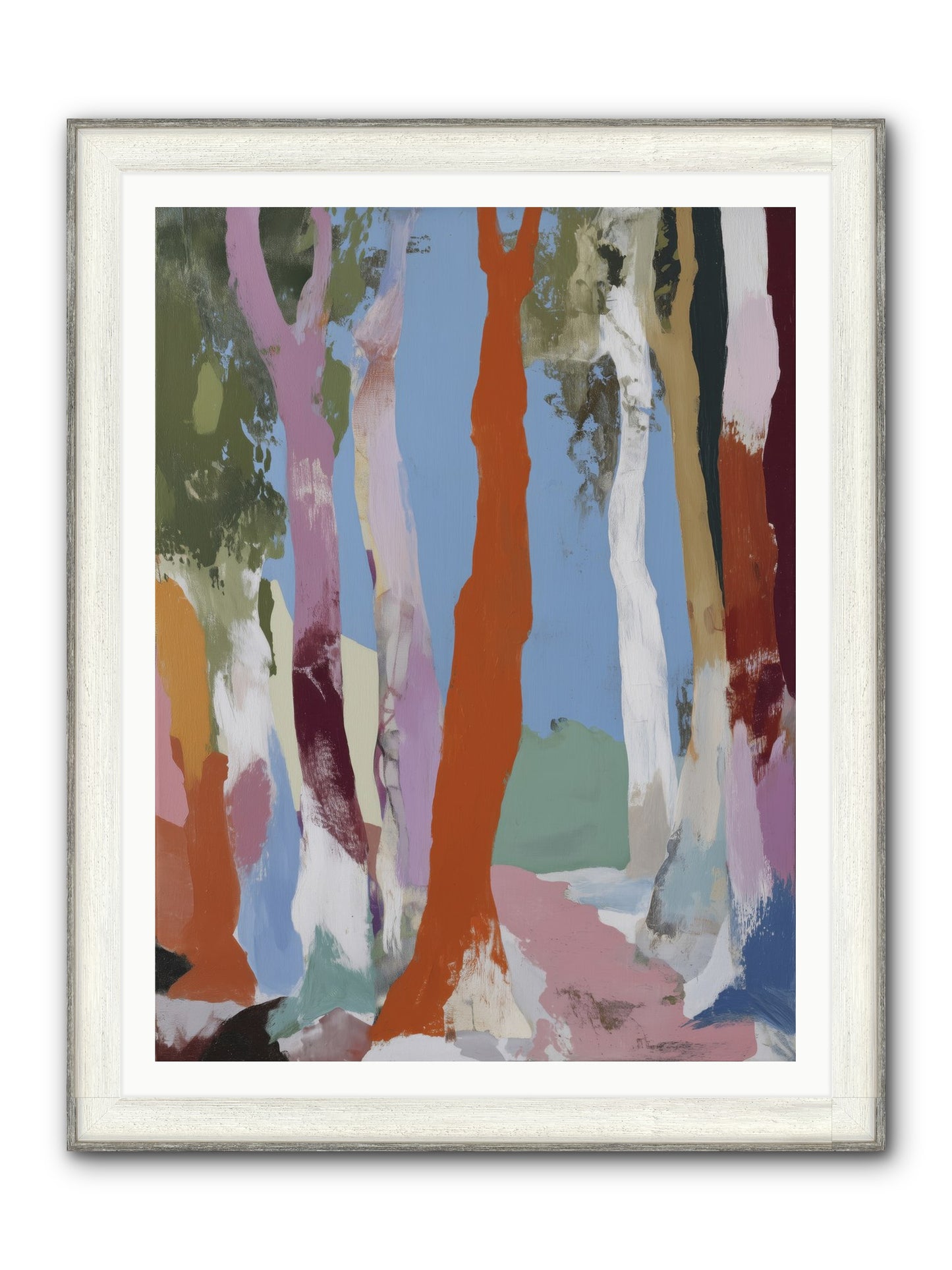 Rainwater Echoes Framed Print - Driftwood White 36x48