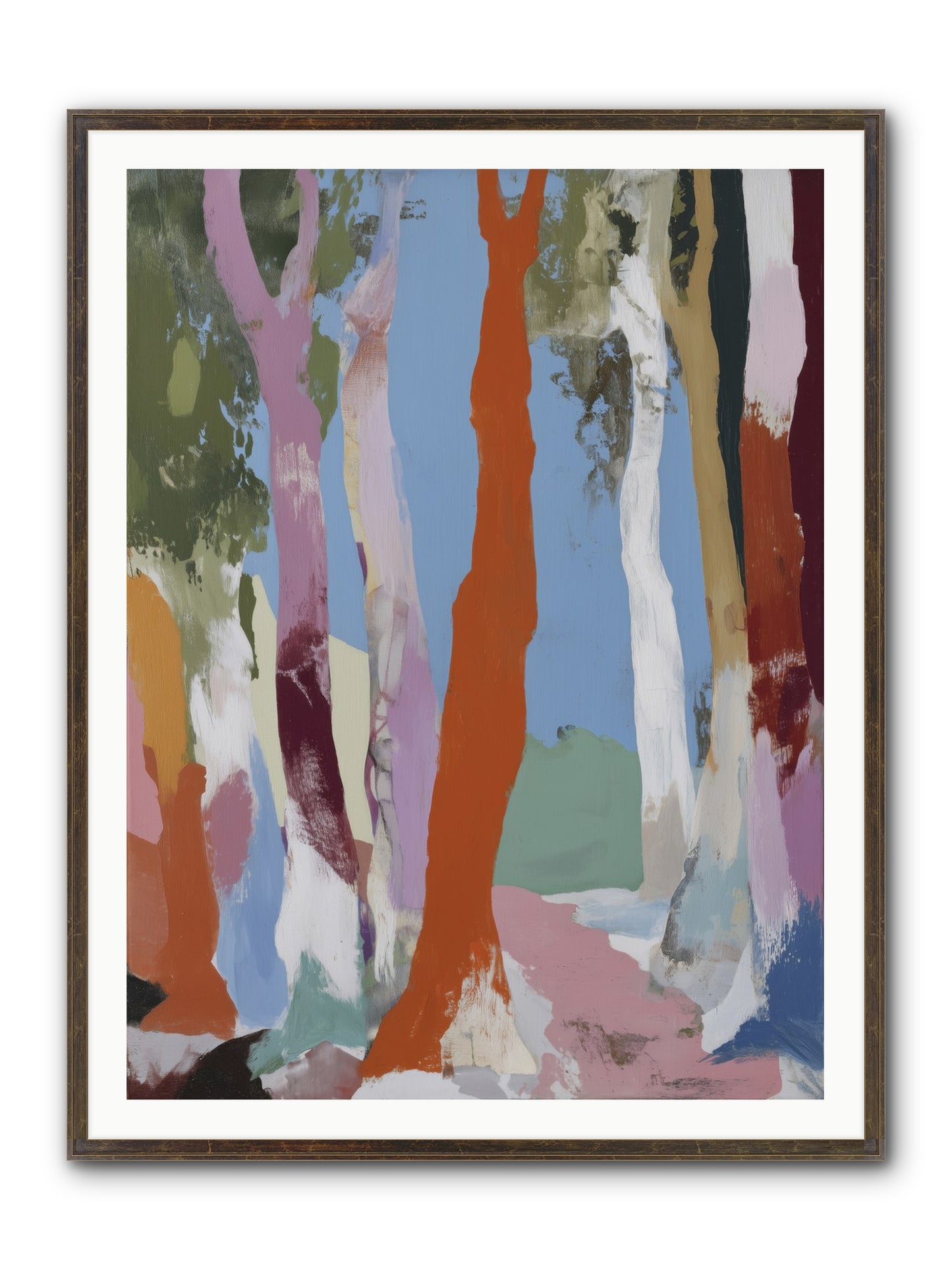 Rainwater Echoes Framed Print - Slimwoods Black/Gold 36x48