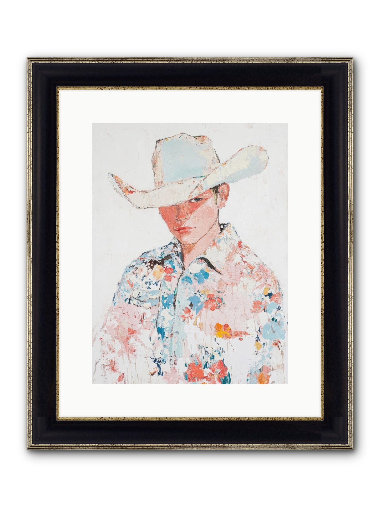 Ranch Hand Framed Print - Black & Gold 12x16