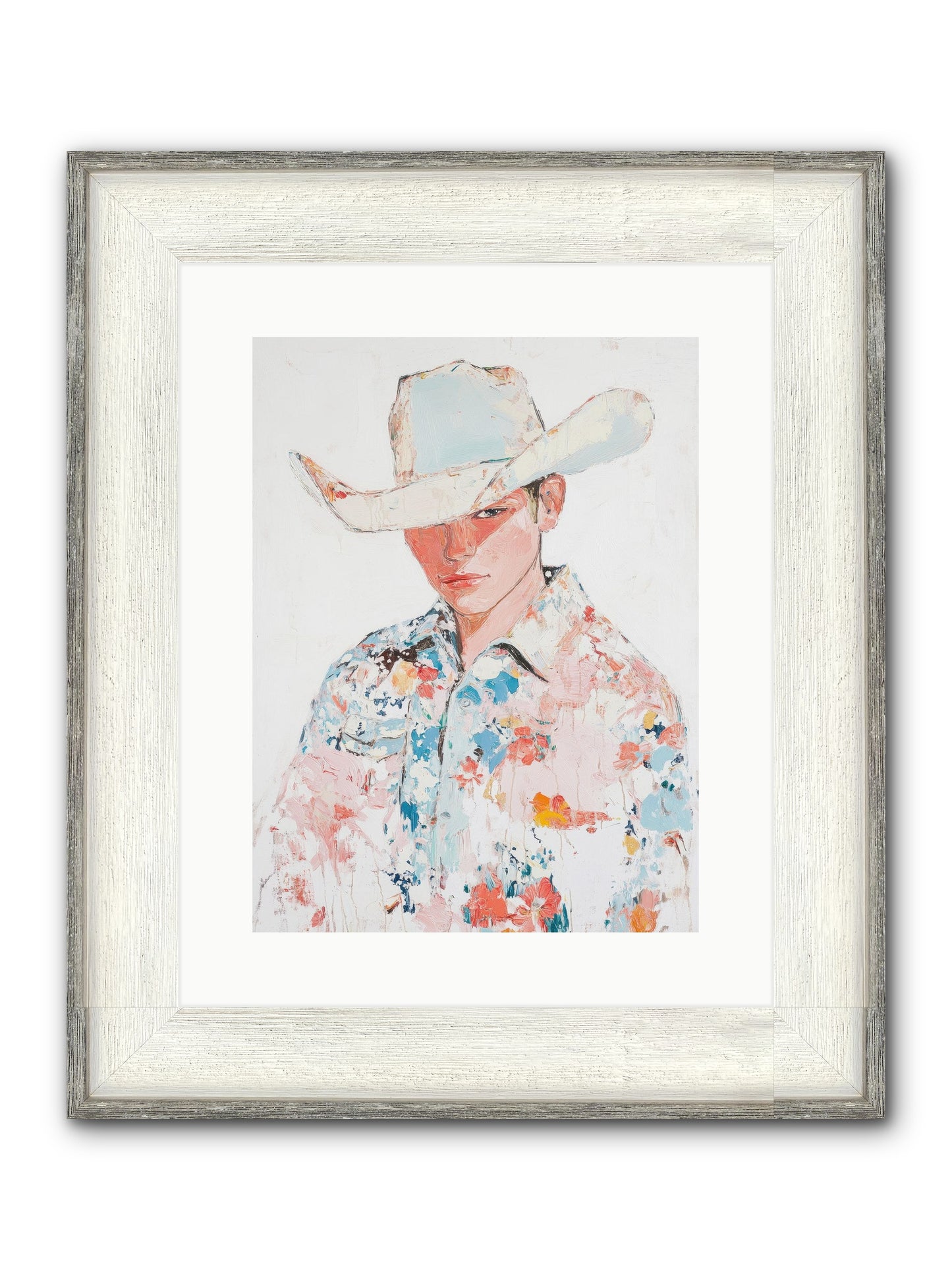 Ranch Hand Framed Print - Driftwood White 12x16