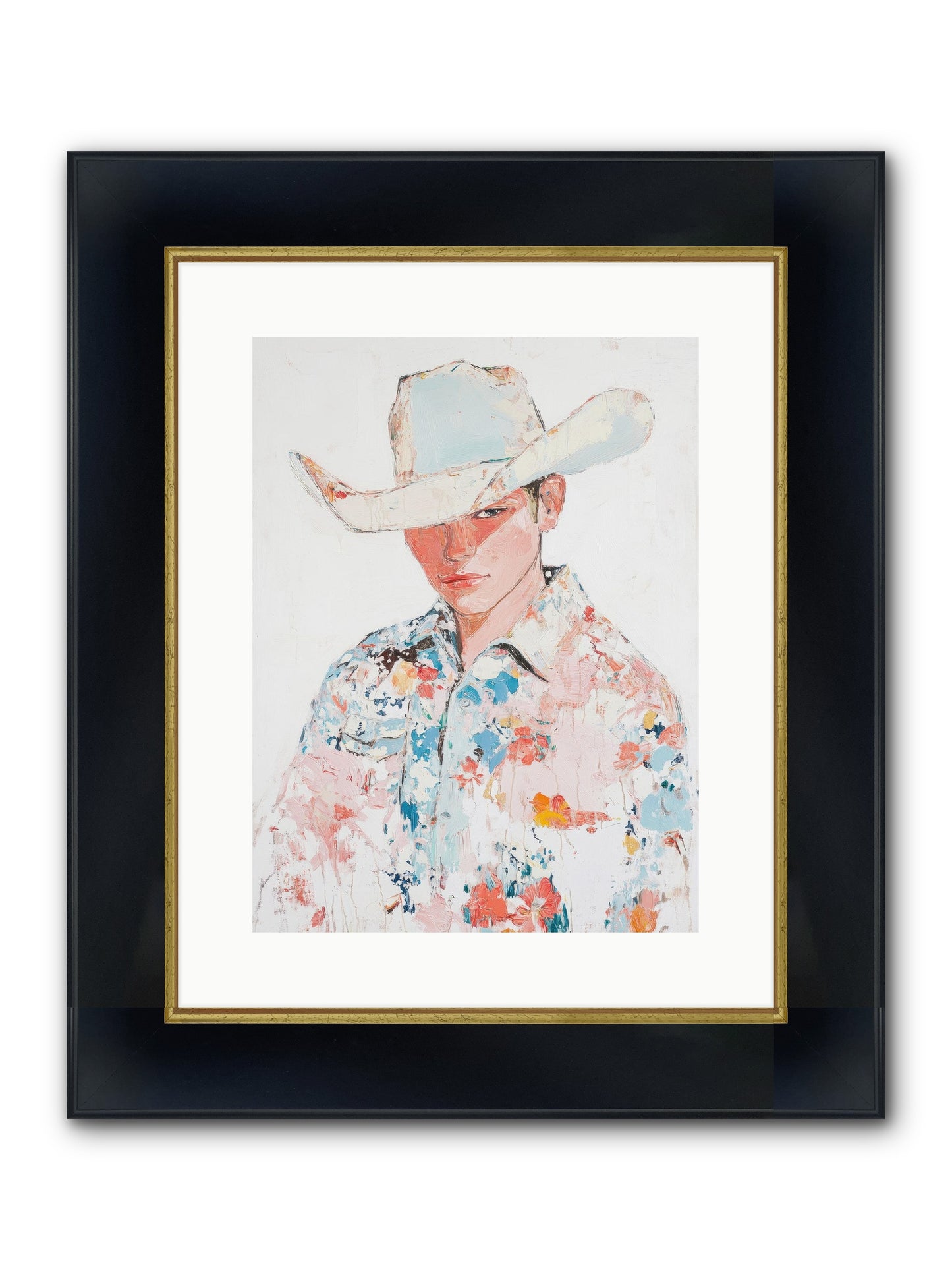 Ranch Hand Framed Print - Wide Black w/Gold 12x16