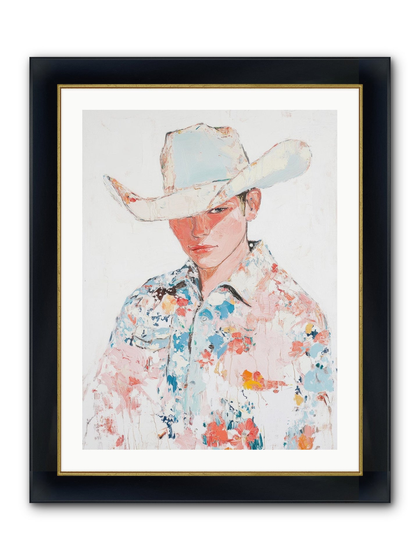 Ranch Hand Framed Print - Wide Black w/Gold 24x32