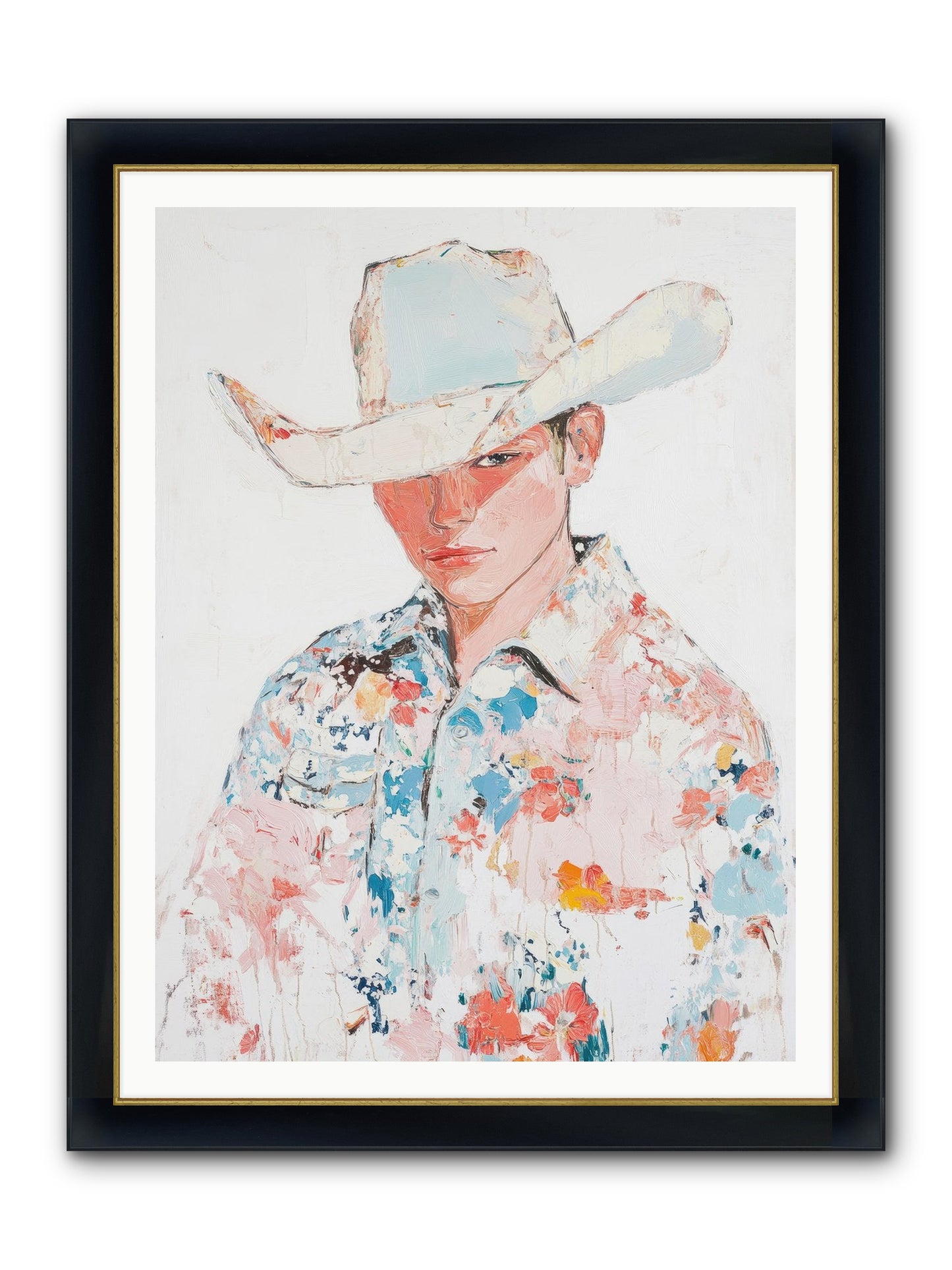 Ranch Hand Framed Print - Wide Black w/Gold 36x48