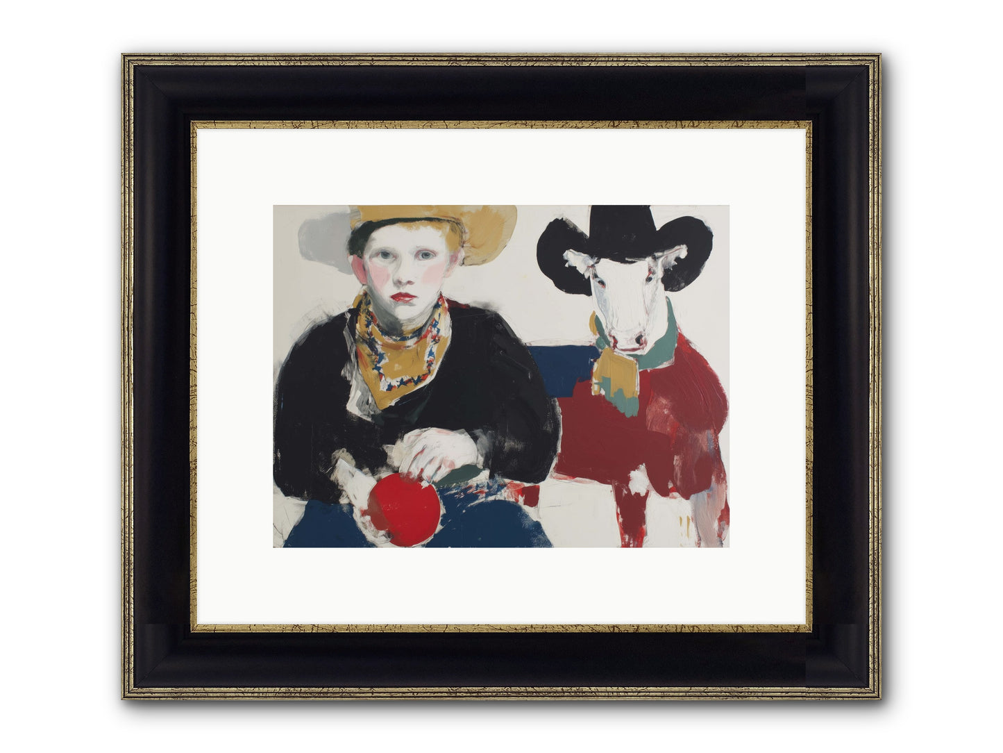 Ranch-Raised & Wild-Hearted Framed Print - Black & Gold 12x9
