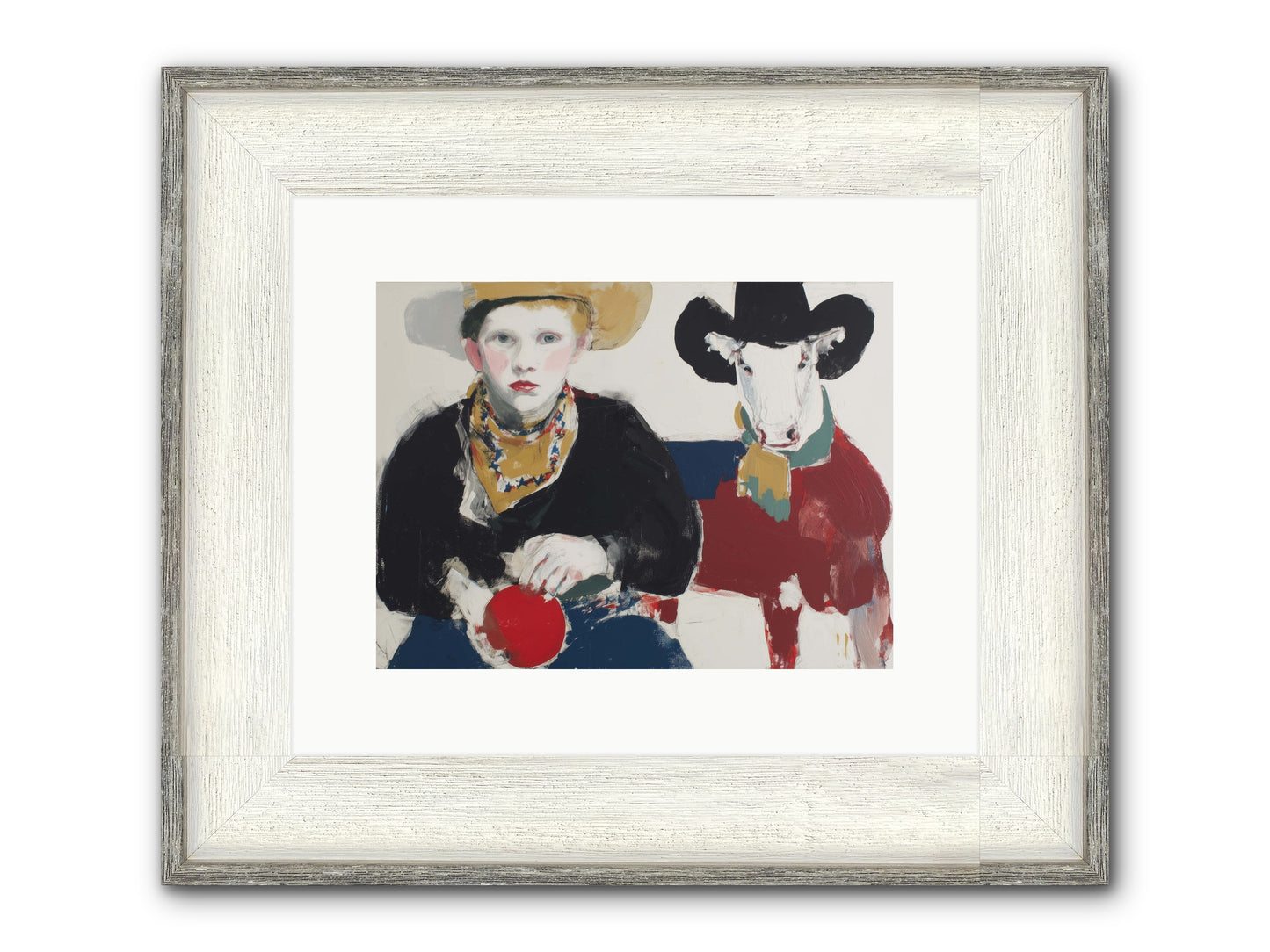 Ranch-Raised & Wild-Hearted Framed Print - Driftwood White 12x9