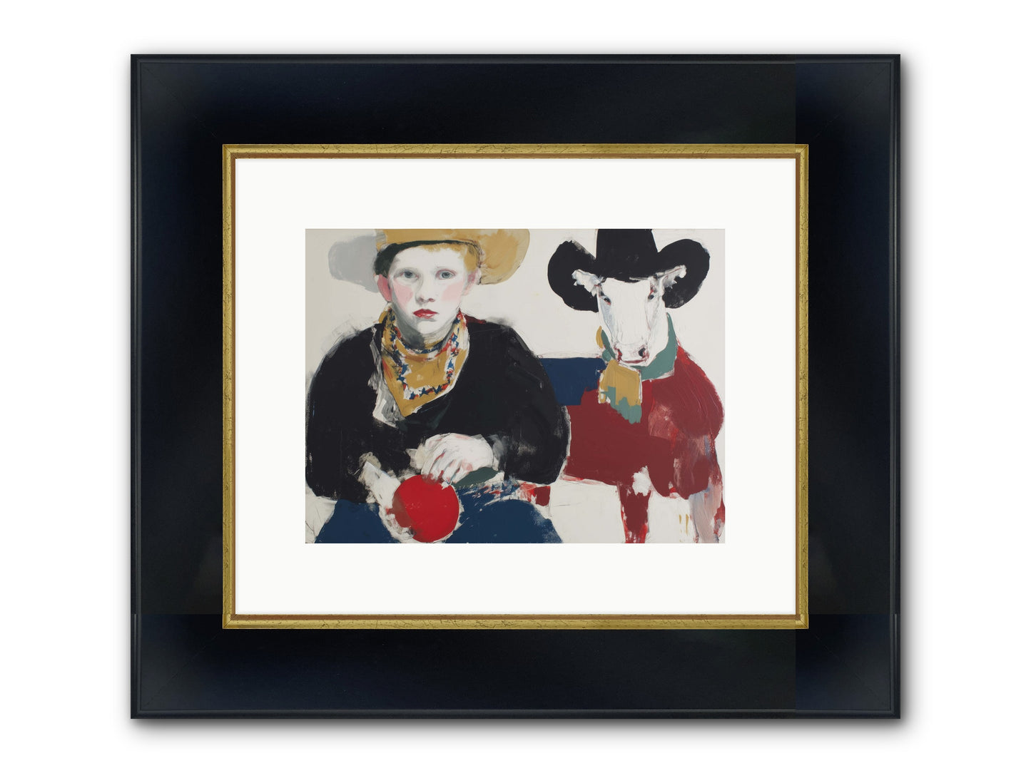 Ranch-Raised & Wild-Hearted Framed Print - Wide Black w/Gold 12x9