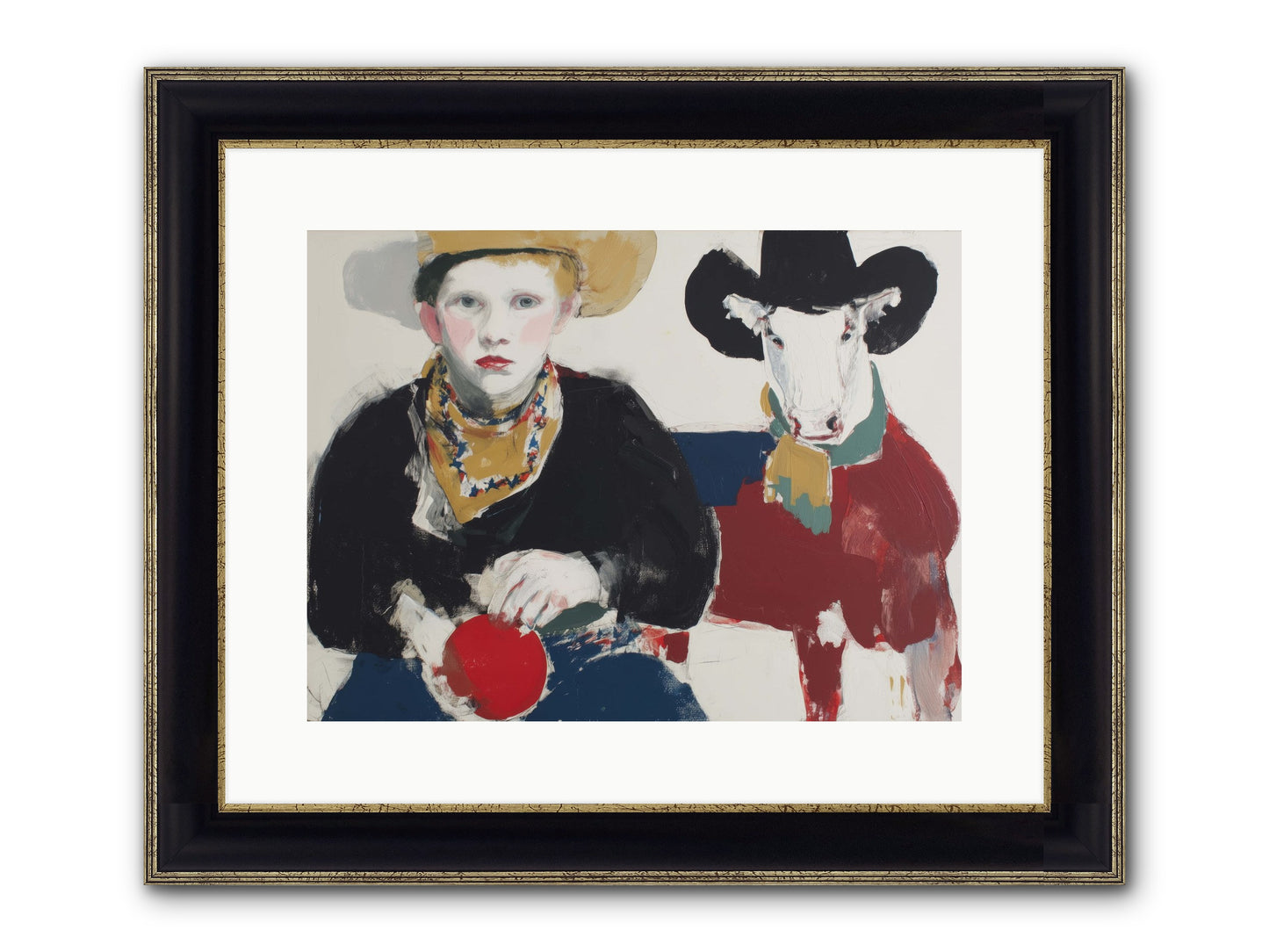 Ranch-Raised & Wild-Hearted Framed Print - Black & Gold 16x12