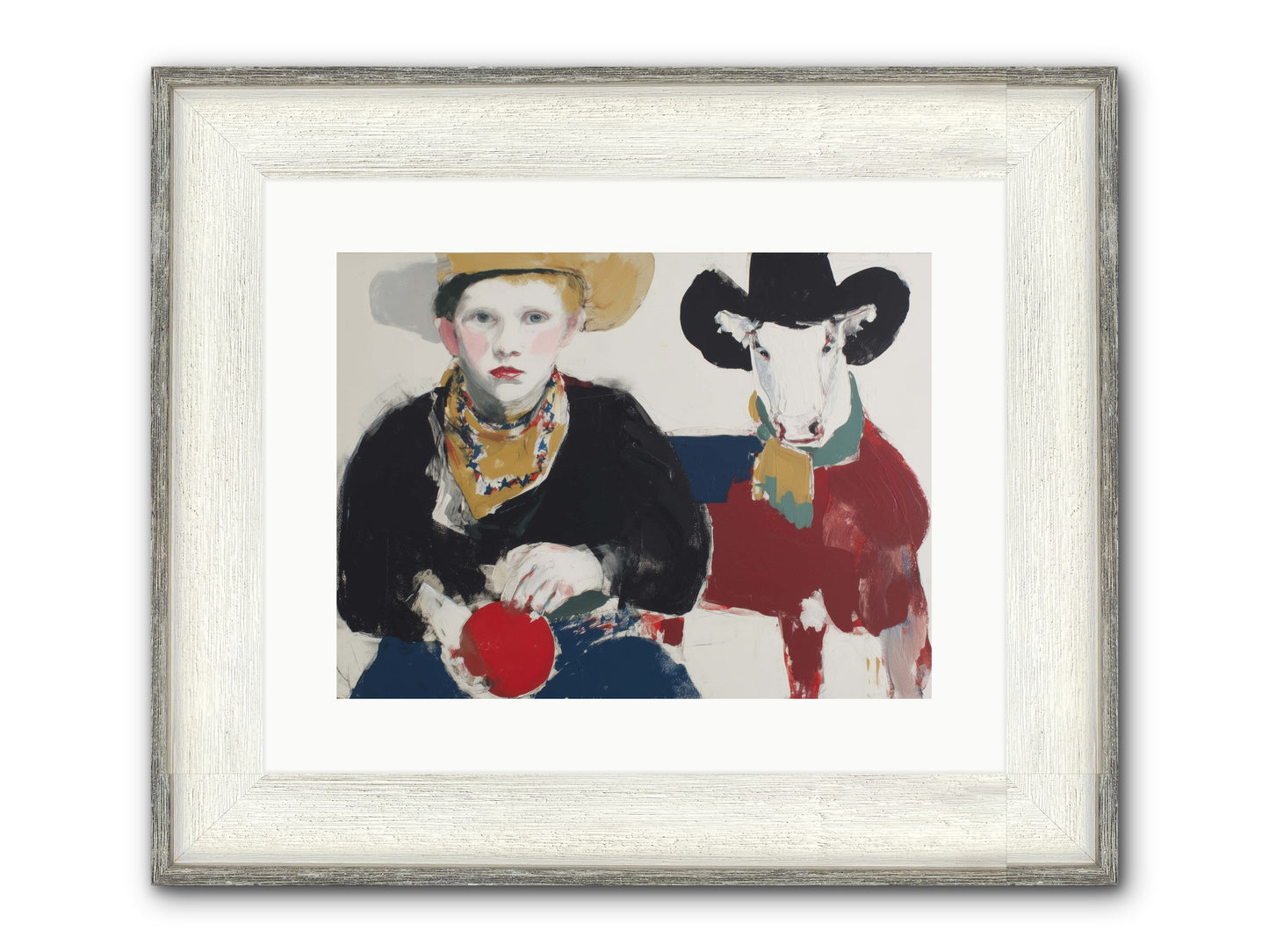 Ranch-Raised & Wild-Hearted Framed Print - Driftwood White 16x12