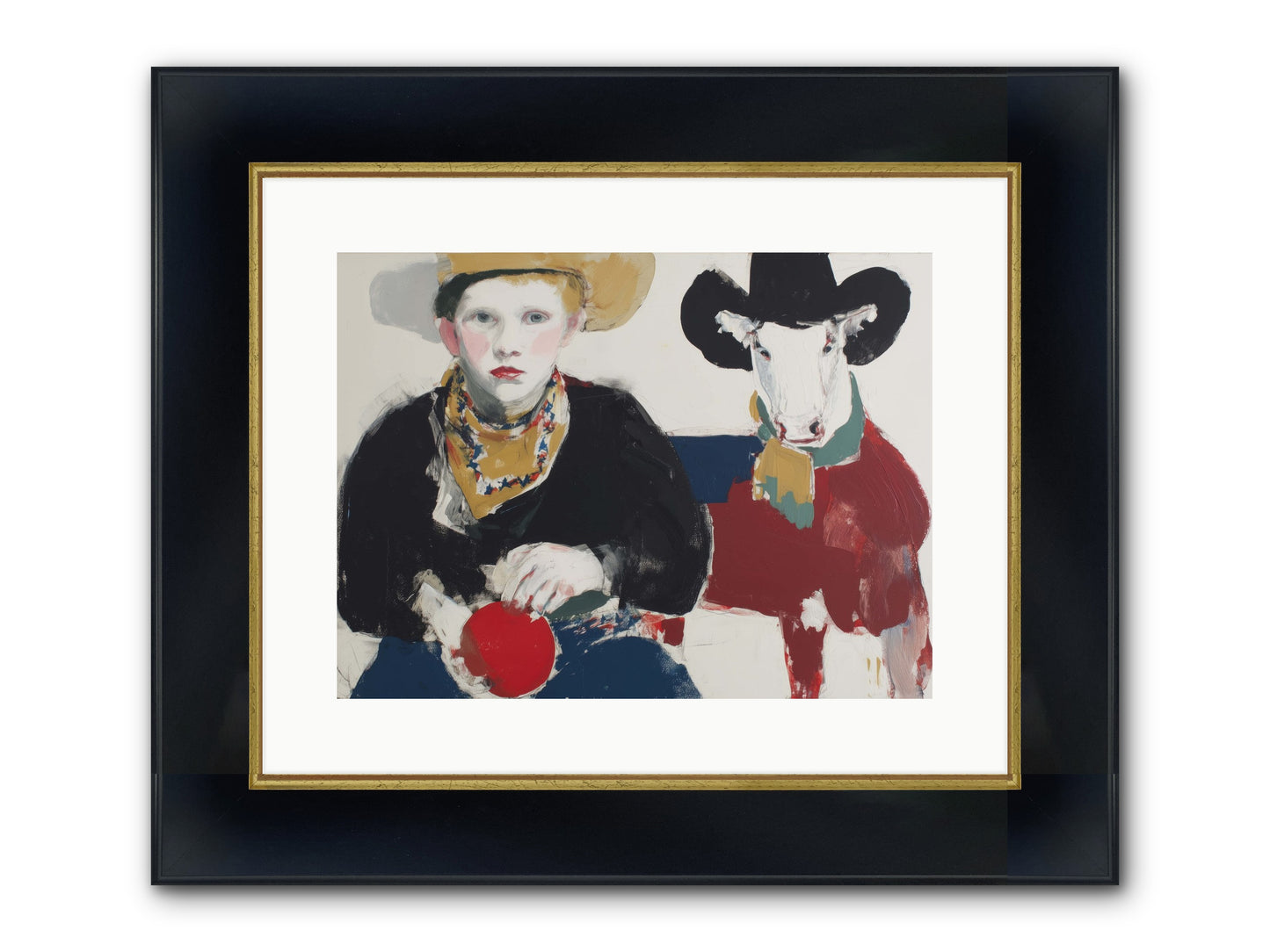 Ranch-Raised & Wild-Hearted Framed Print - Wide Black w/Gold 16x12