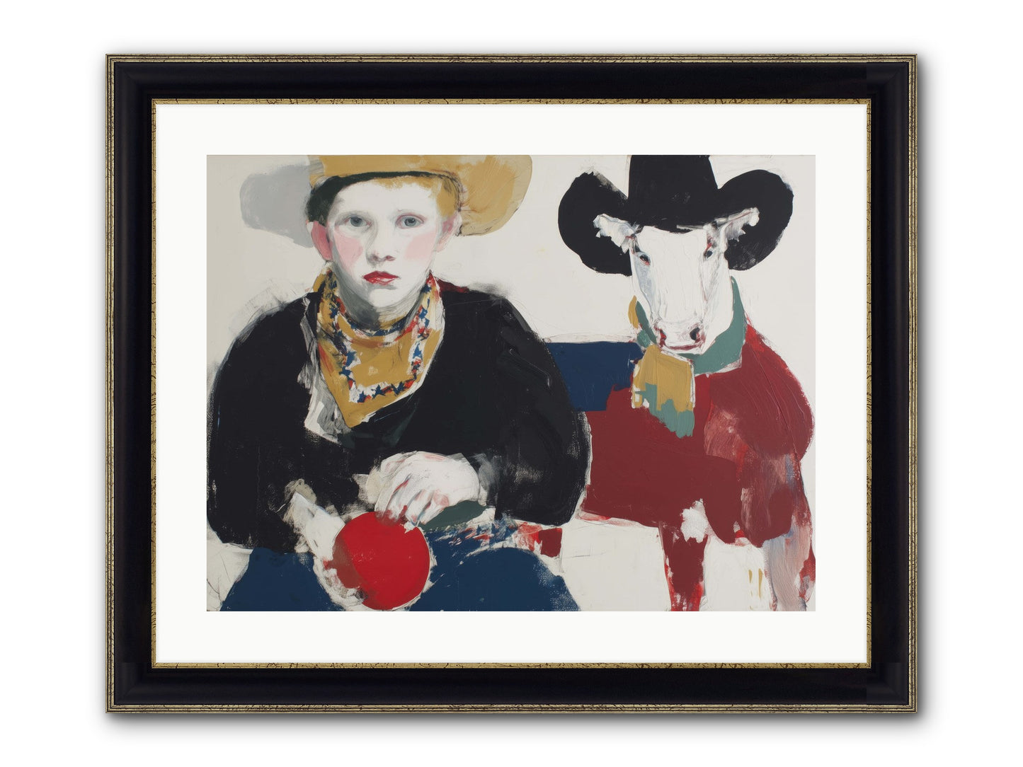 Ranch-Raised & Wild-Hearted Framed Print - Black & Gold 24x18